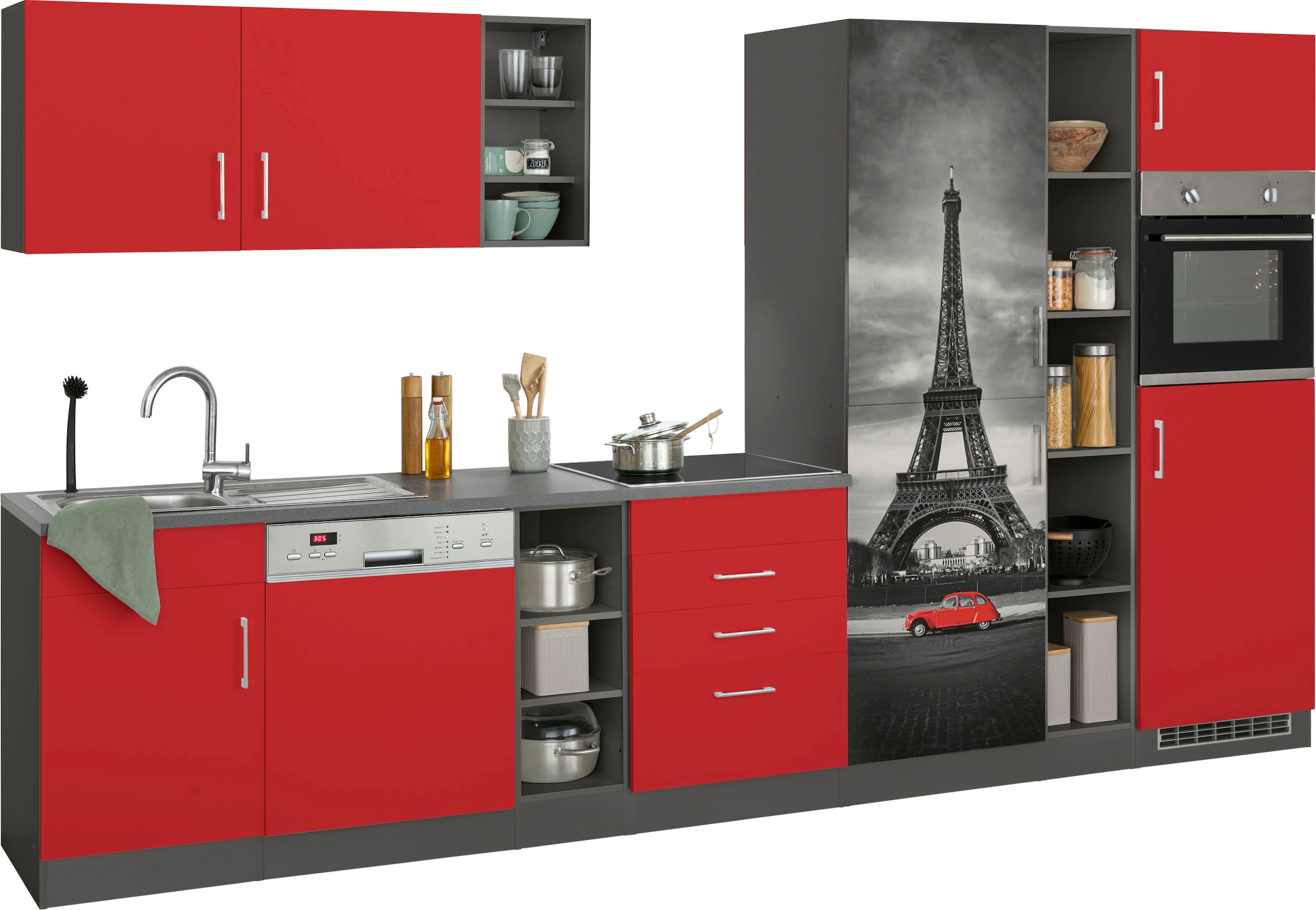 KOCHSTATION Küchenzeile »KS-Paris – Küchen mit einzigartigen Fotomotiven au günstig online kaufen