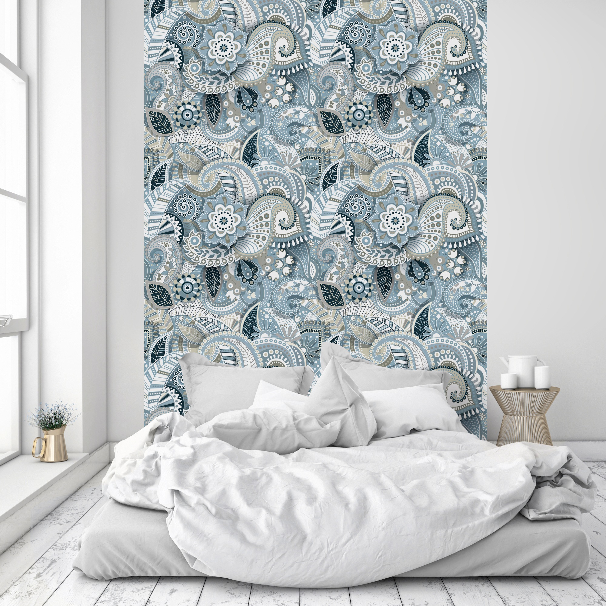 queence Vinyltapete »Ramona« Motiv   bedruckt   botanisch   floral   gemust günstig online kaufen
