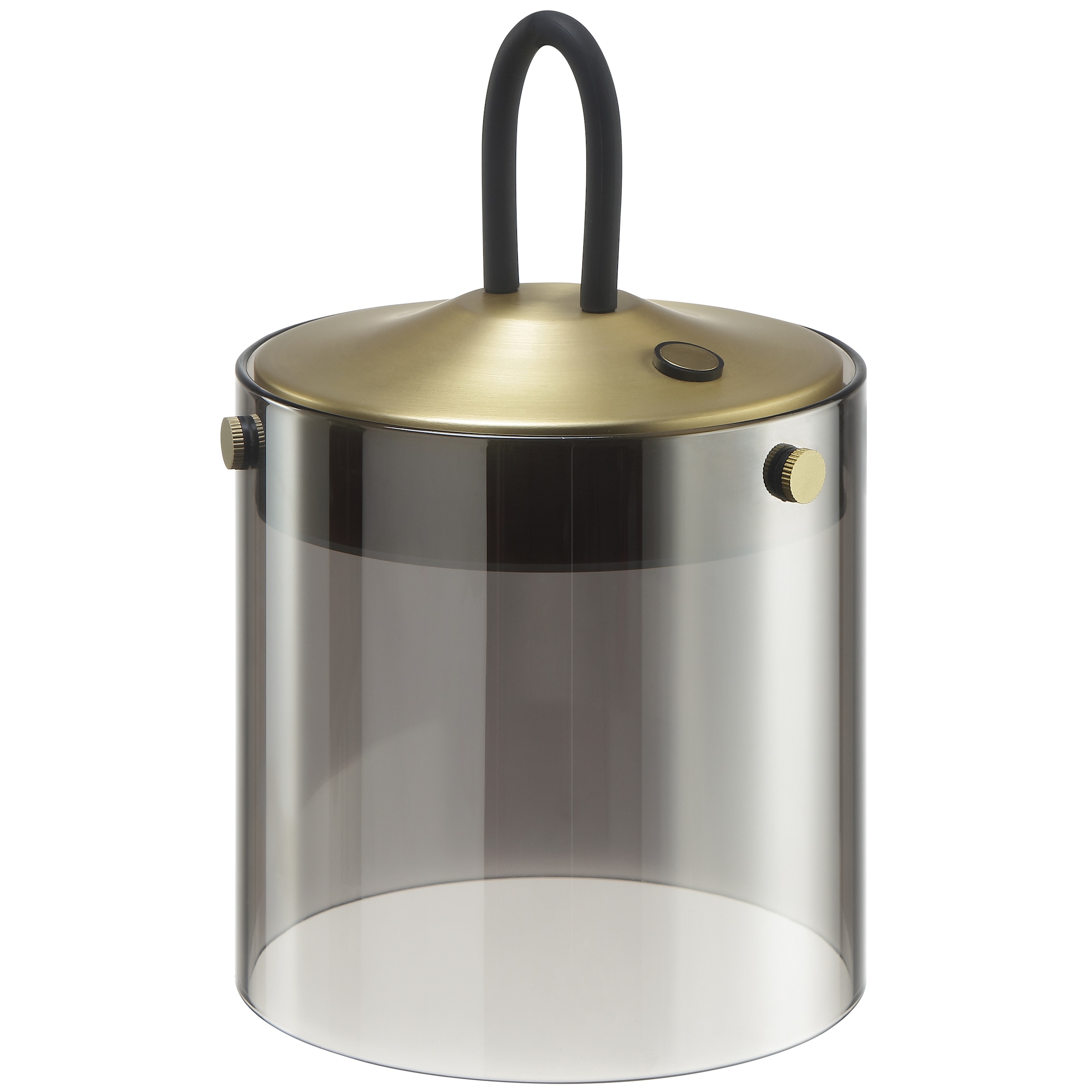 lumiCouture LED Tischleuchte »Lumeo« LED-Modul 1 Stk. Warmweiß Ø 13 cm x 12 cm, 220 lm 3000 K, Glas Metall, messingfarben Rauchglas