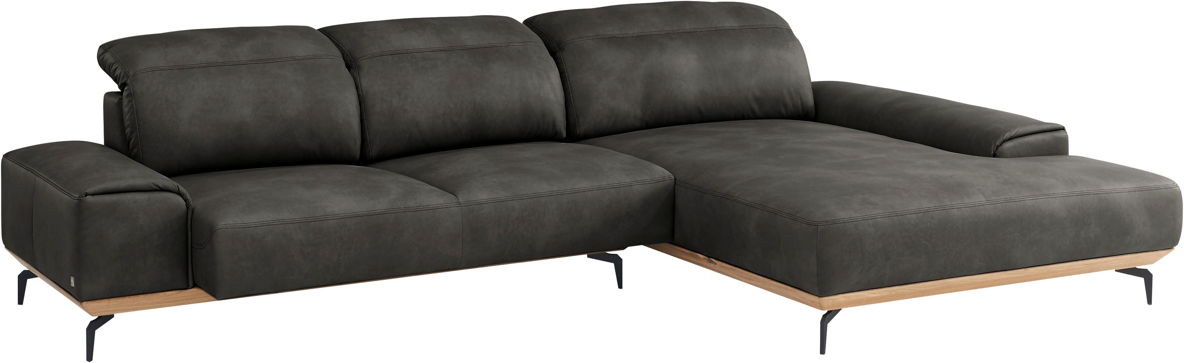 Musterring Wohnlandschaft »MR 2490«, Fuß Schwarz, Sitzhöhe 46cm, wahlweise mit Funktionen, Maße 342x207 cm