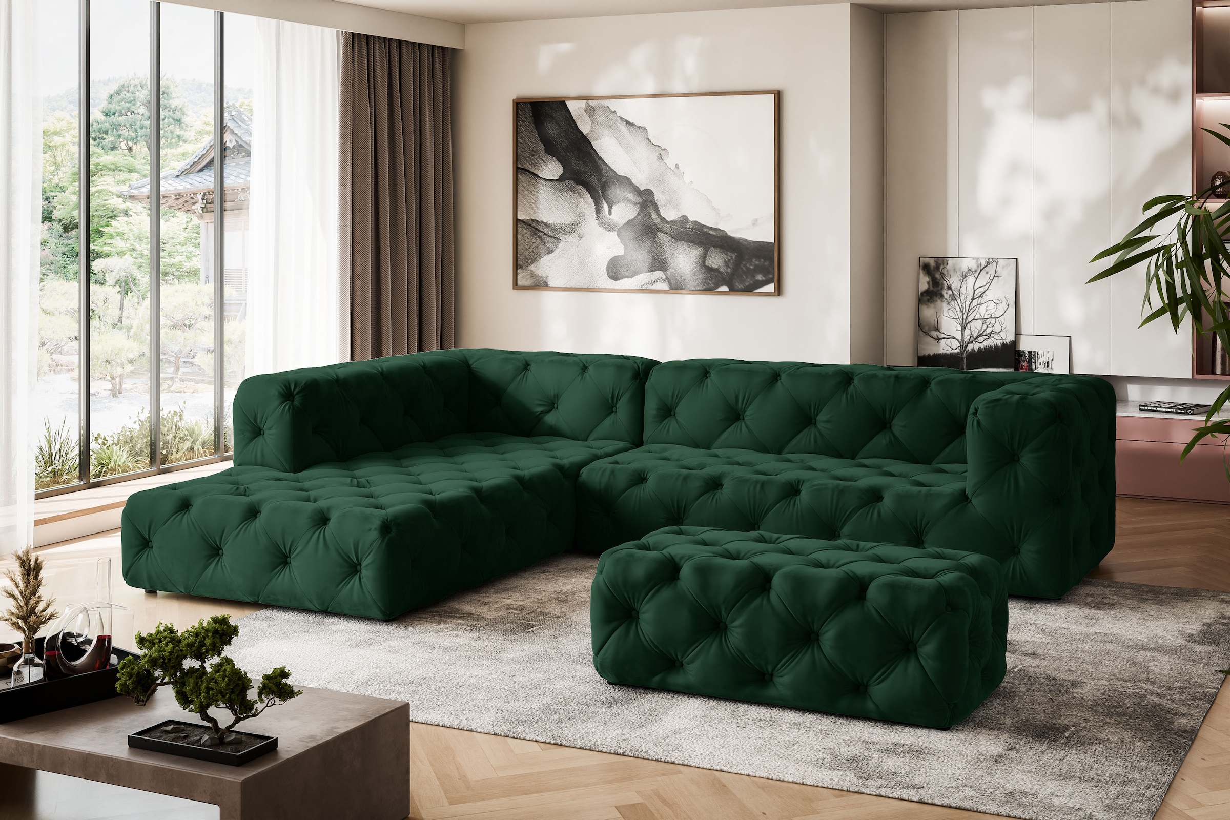 Home affaire Ecksofa »FOLLINA« L-Form, mit klassischer Chesterfield-Knopfhe günstig online kaufen