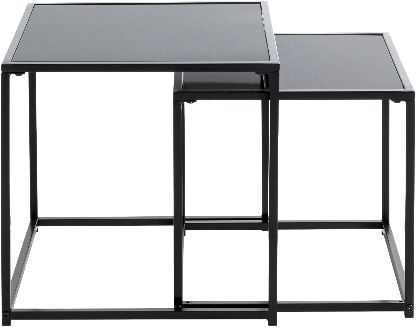 HAKU Beistelltisch »Sofatisch, Wohnzimmertisch« Set, 2er Set, 2 Stk. tlg. quadratisch - aus Metall Schwarz B/T/H 35/35/35 und 40/40/40 cm