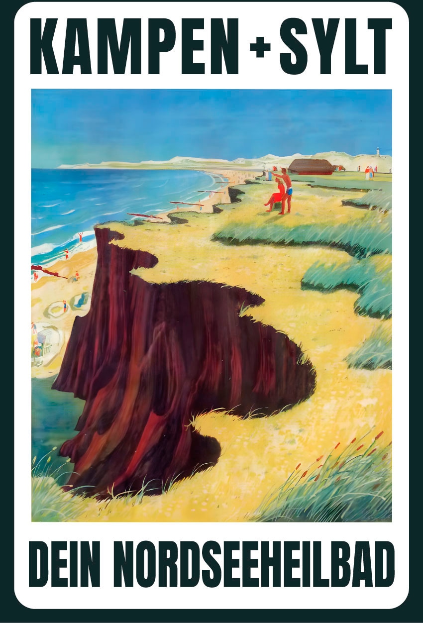 queence Metallbild »Dein Nordseeheilbad«, Schriftzüge-Schriftzug-Meer-Strand, (1 St.), Stahlschilder