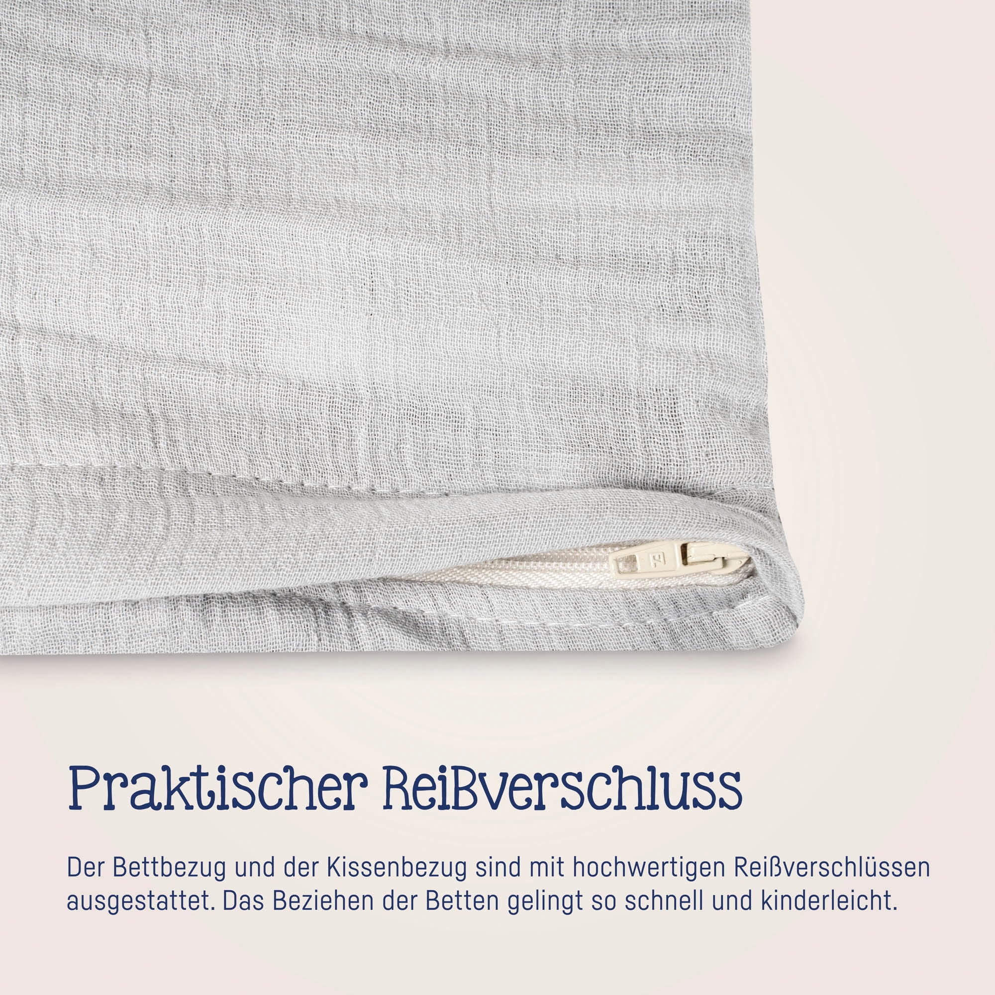 Julius Zöllner Kinderbettwäsche »Baby- und Kinderbettwäsche aus 100% Musselin«, erhältlich in den Größen 80x80+35x40cm und 100x135+40x60cm