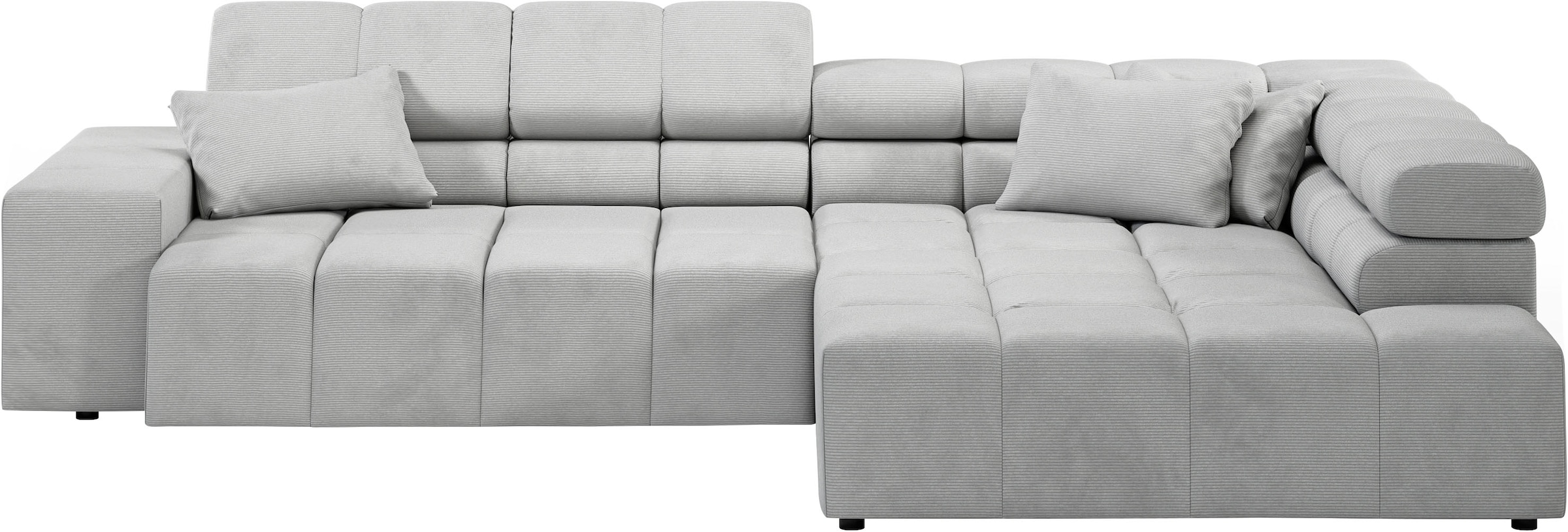 INOSIGN Ecksofa »Ancona incl. Kopfteilverstellung, Breite 319cm, L-Form«, wahlweise motorische Sitztiefenverstellung, auch in Cord + Easy Care
