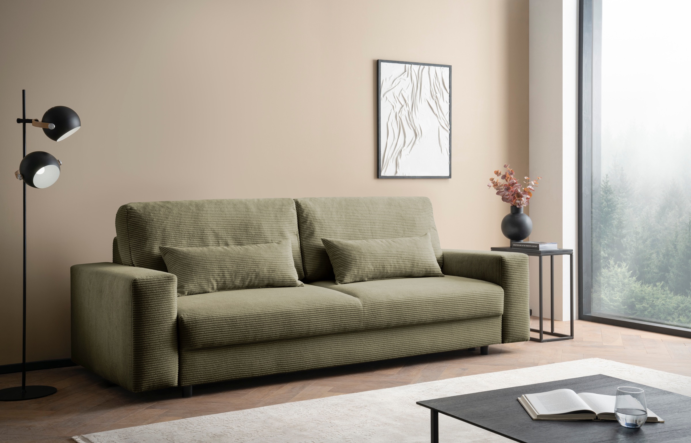 LeGer Home by Lena Gercke Schlafsofa »Imoga, Polster mit Schlaffunktion, 3-Sitzer Sofa, Couch mit Bettkasten«, in modernen Farben und Stoffen, Bettfunktion, Liegefläche: 200x150 cm