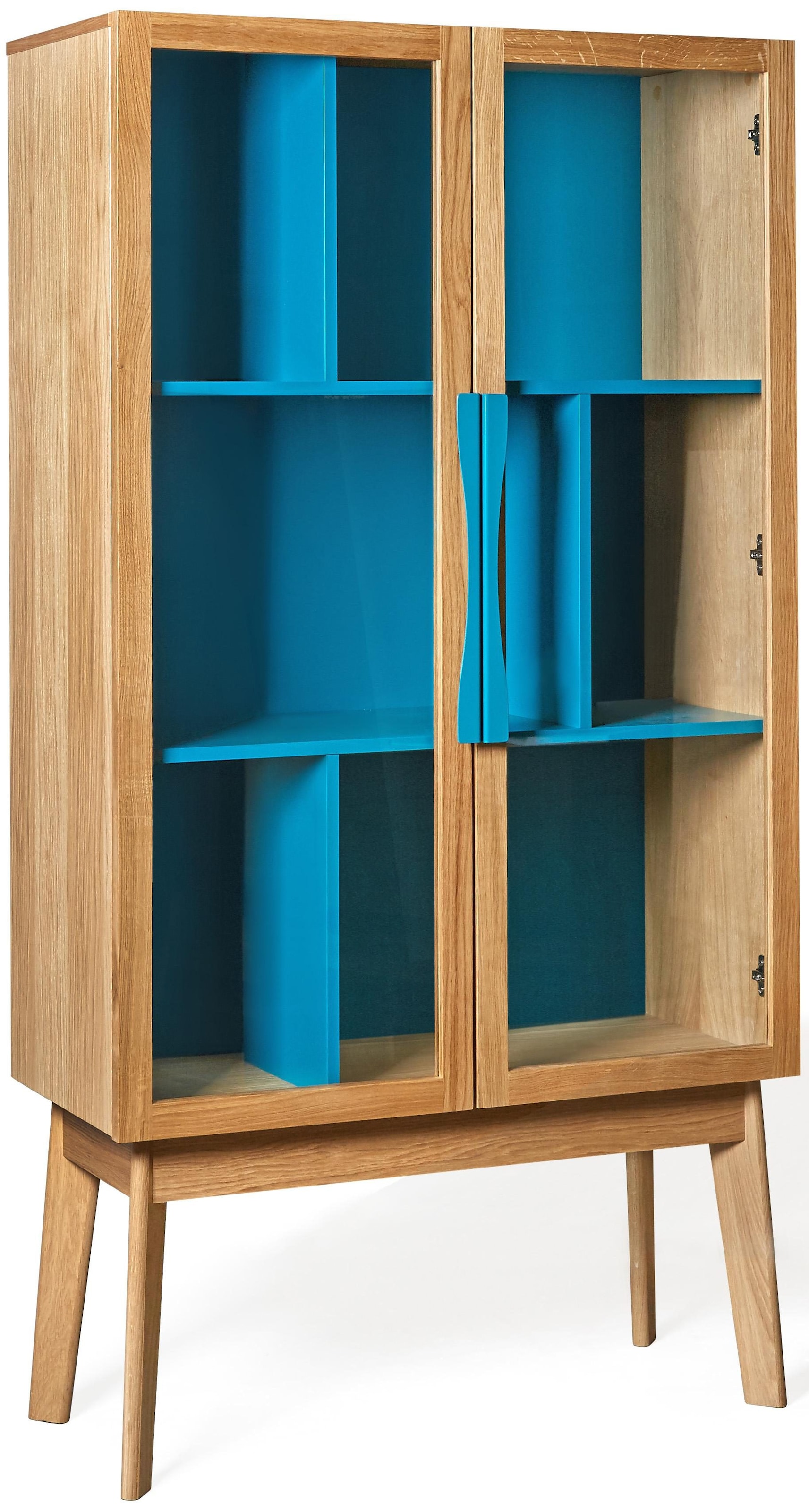 Woodman Bücherregal »Hilla«, Breite 88 cm, Türen mit Glaseinsätzen,  Holzfurnier aus Eiche auf Rechnung bestellen