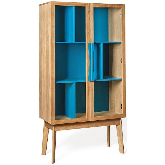 Woodman Bücherregal »Hilla«, Breite 88 cm, Türen mit Glaseinsätzen,  Holzfurnier aus Eiche auf Rechnung bestellen