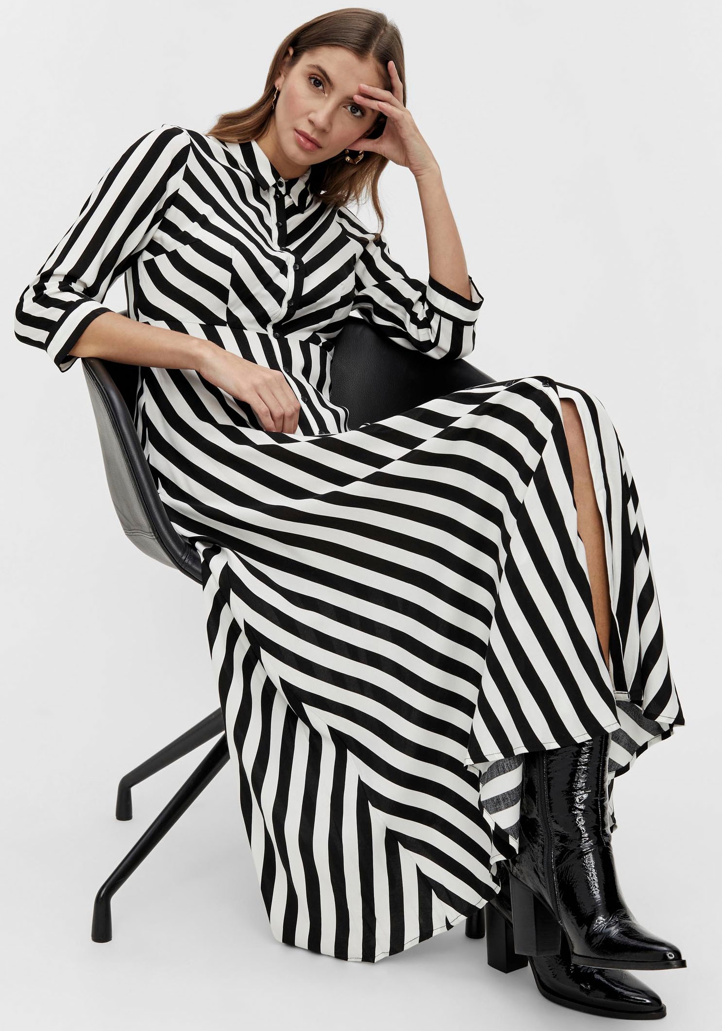 Y.A.S Hemdblusenkleid »YASSAVANNA LONG SHIRT DRESS«, Sommerkleid, mit 3/4 Ärmel