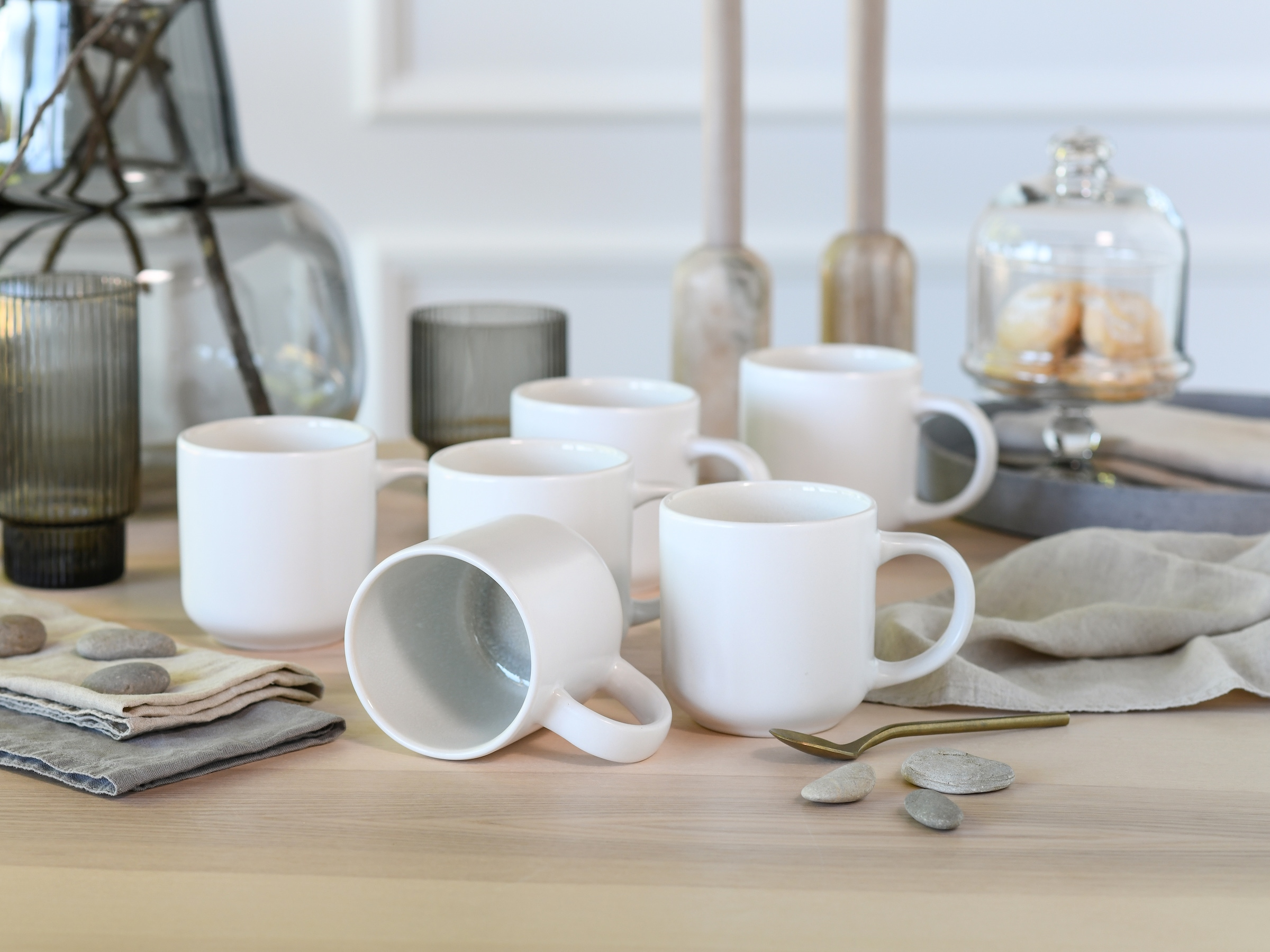 OTTO home Becher »modernes 6-teiliges Kaffeebecher-Set Lykk« hohe Haltbarkeit, spülmaschinen- & mikrowellengeeignet, Reaktivglasur