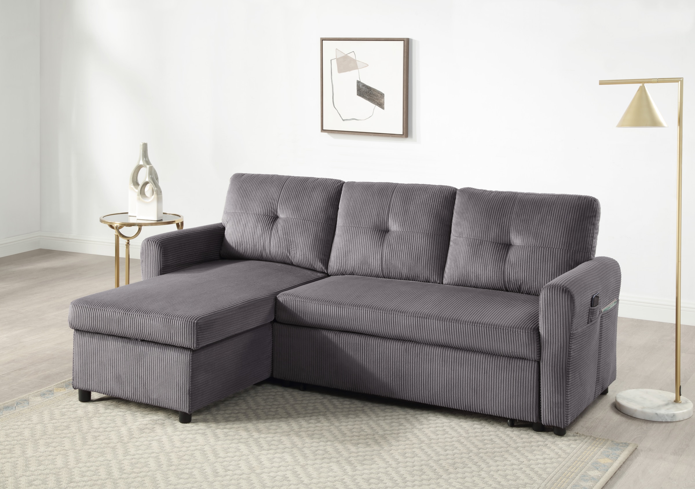 ATLANTIC home collection Schlafsofa »Gustavo L-Form, B: 199 cm« mit Bettfun günstig online kaufen