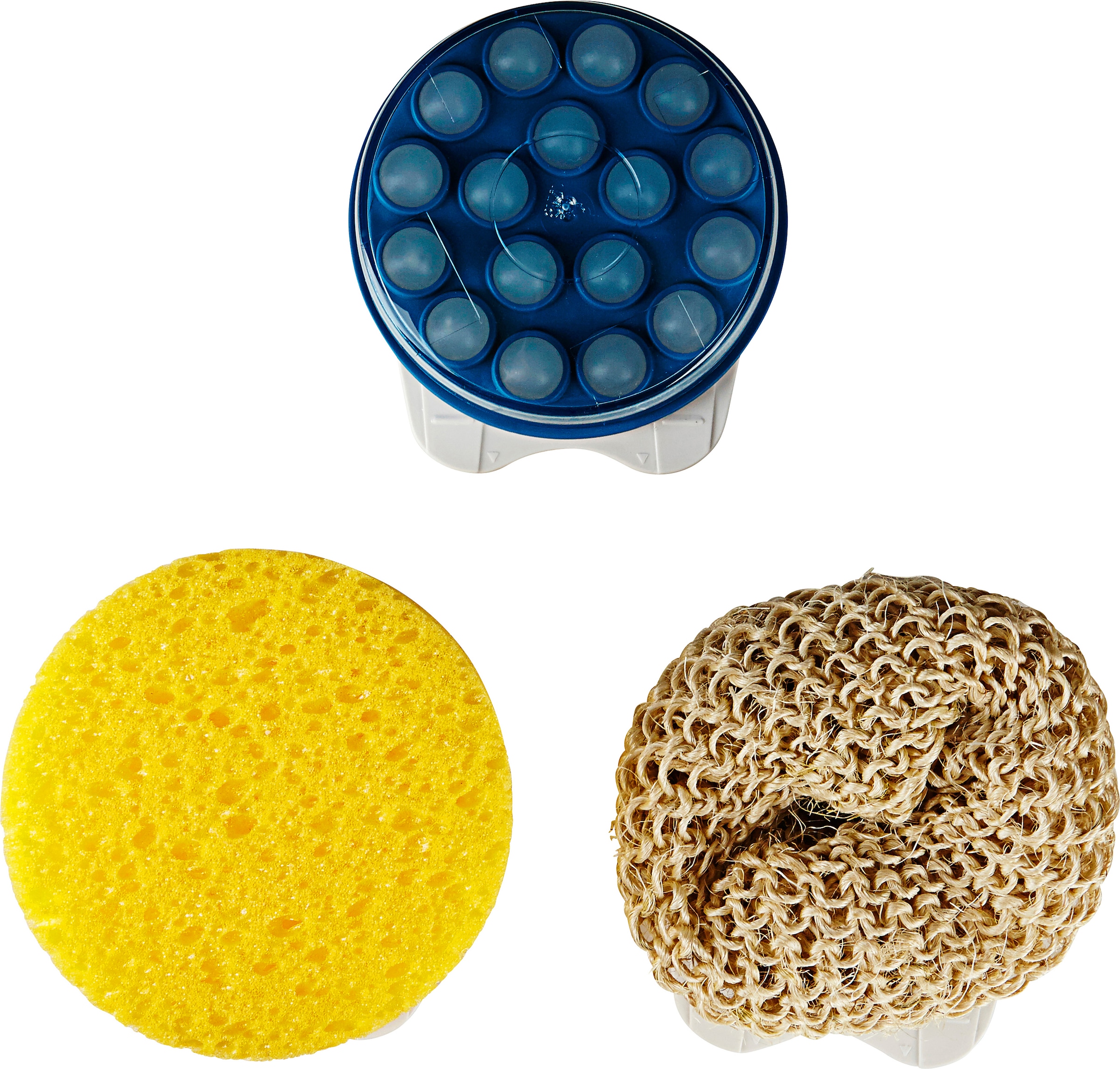 Hydas Rückencremer »Set mit Creme-, Schwamm- und Sisalaufsatz: rundum gepflegte Haut«, (Set, 4 tlg., mit verschieden Aufsätzen), Für Bodylotion, Sonnencreme, Duschgel. Mit 4-fach teilbarem U-Griff