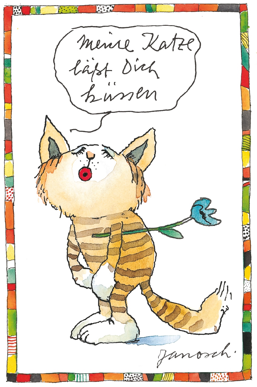 LuckyLinde Wanddekoobjekt »Meine Katze lässt dich Küssen« Exklusive JANOSCH Kindermotive, Stahlschild