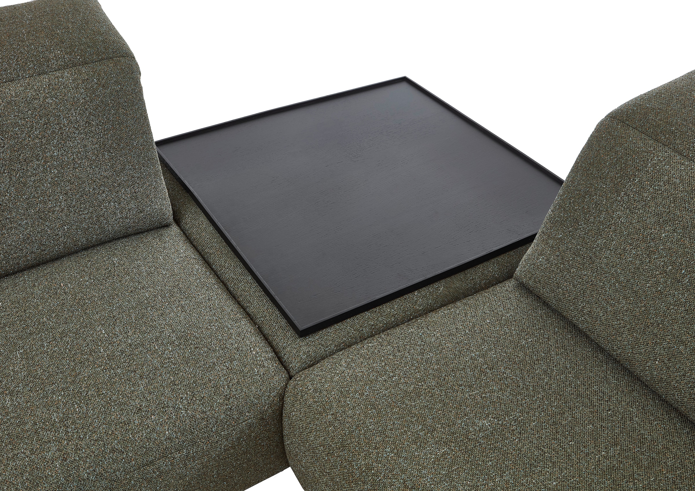 Home affaire Tablett »Holztablett Eiche furniert, schwarz lackiert, 70x70 cm« stilvolles, schlichtes Ablagetablett für Hocker & Sofas