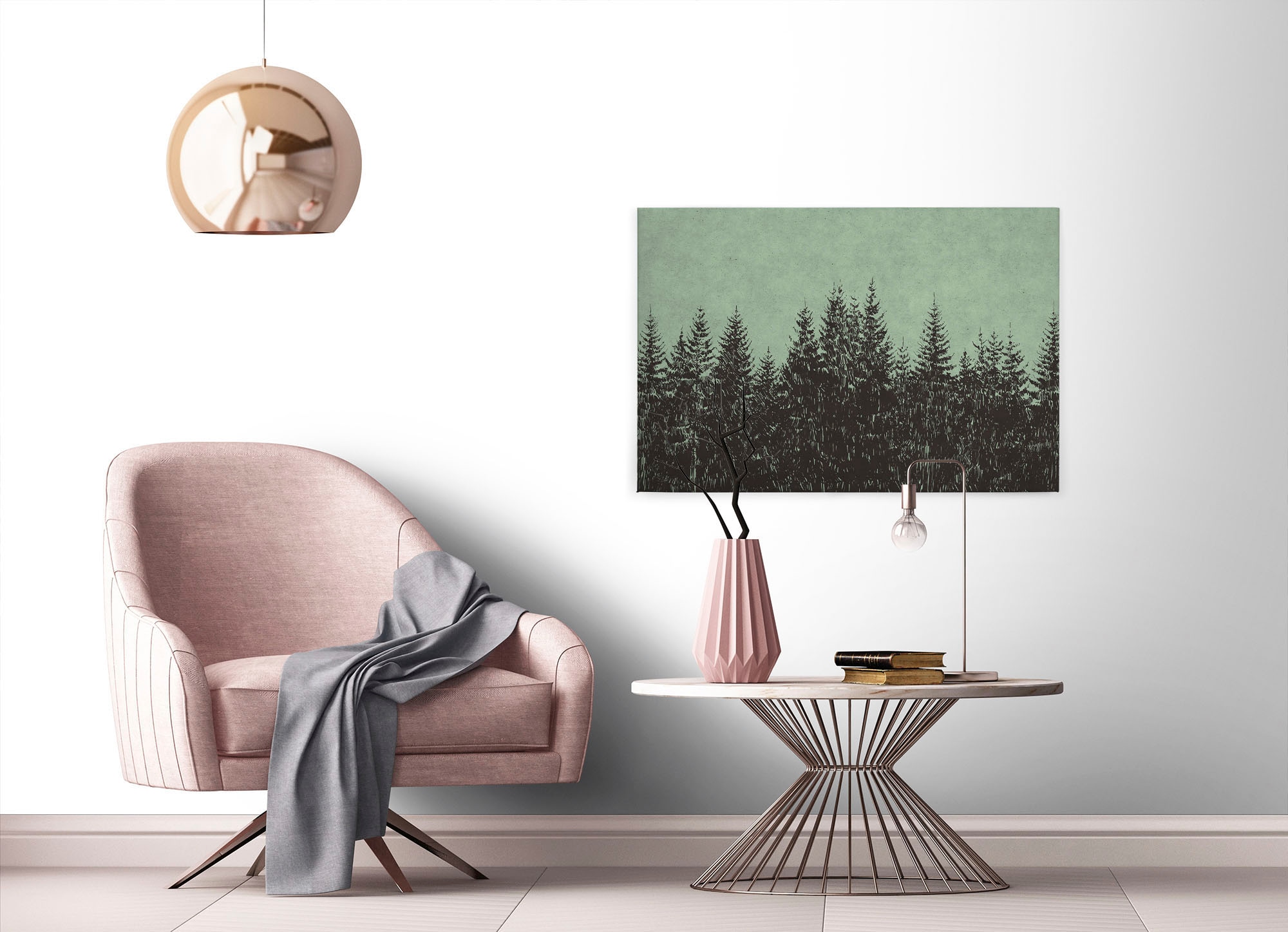 A.S. Création Leinwandbild »black forest«, Kunst-Wald-Kinder, (1 St.), Wald Bild Keilrahmen Leinwand-Bild Wohnzimmer modern Wandbild Kinder