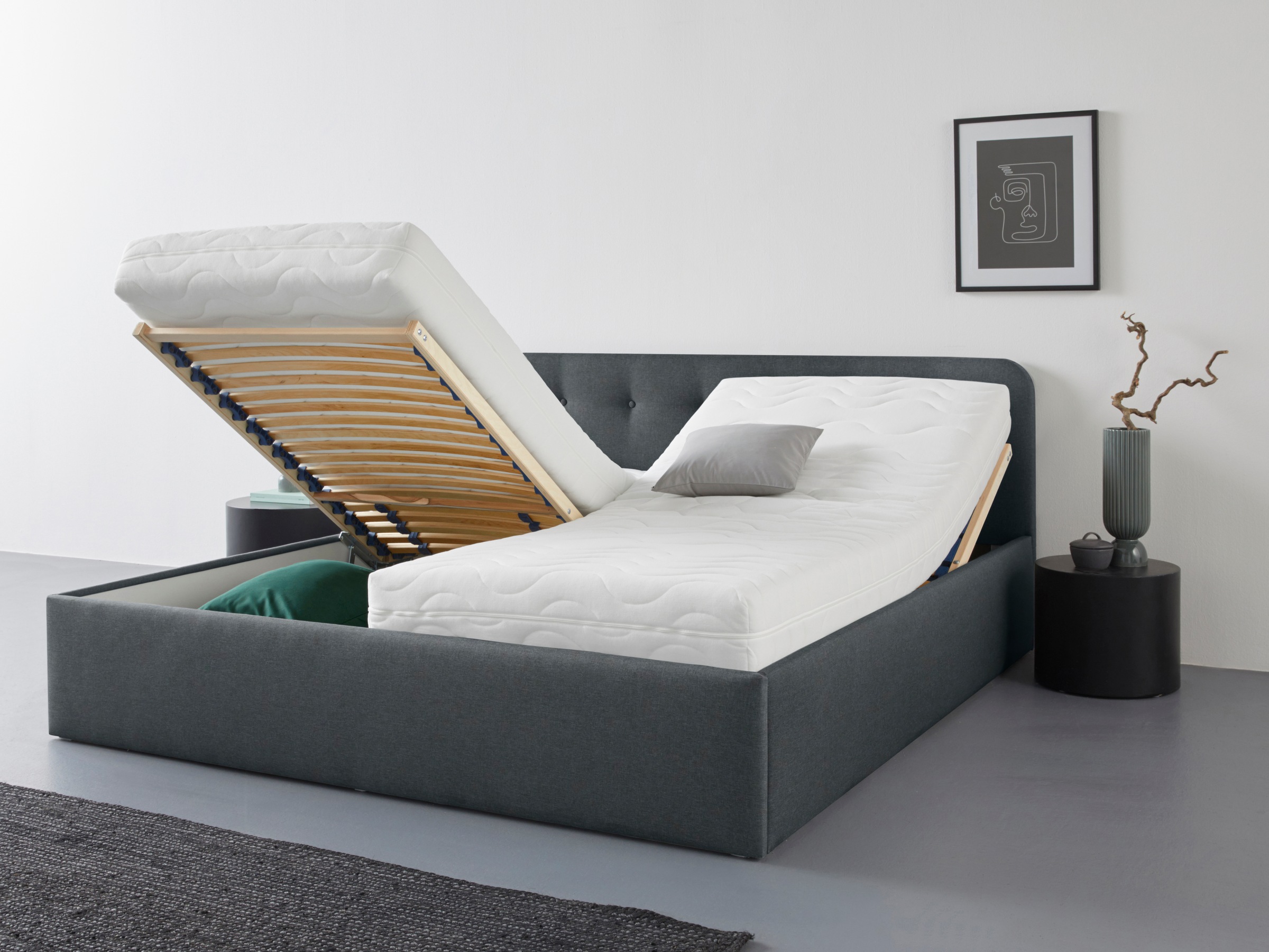 Westfalia Schlafkomfort Polsterbett "Rostock" auch mit Stauraum und Kopftei günstig online kaufen