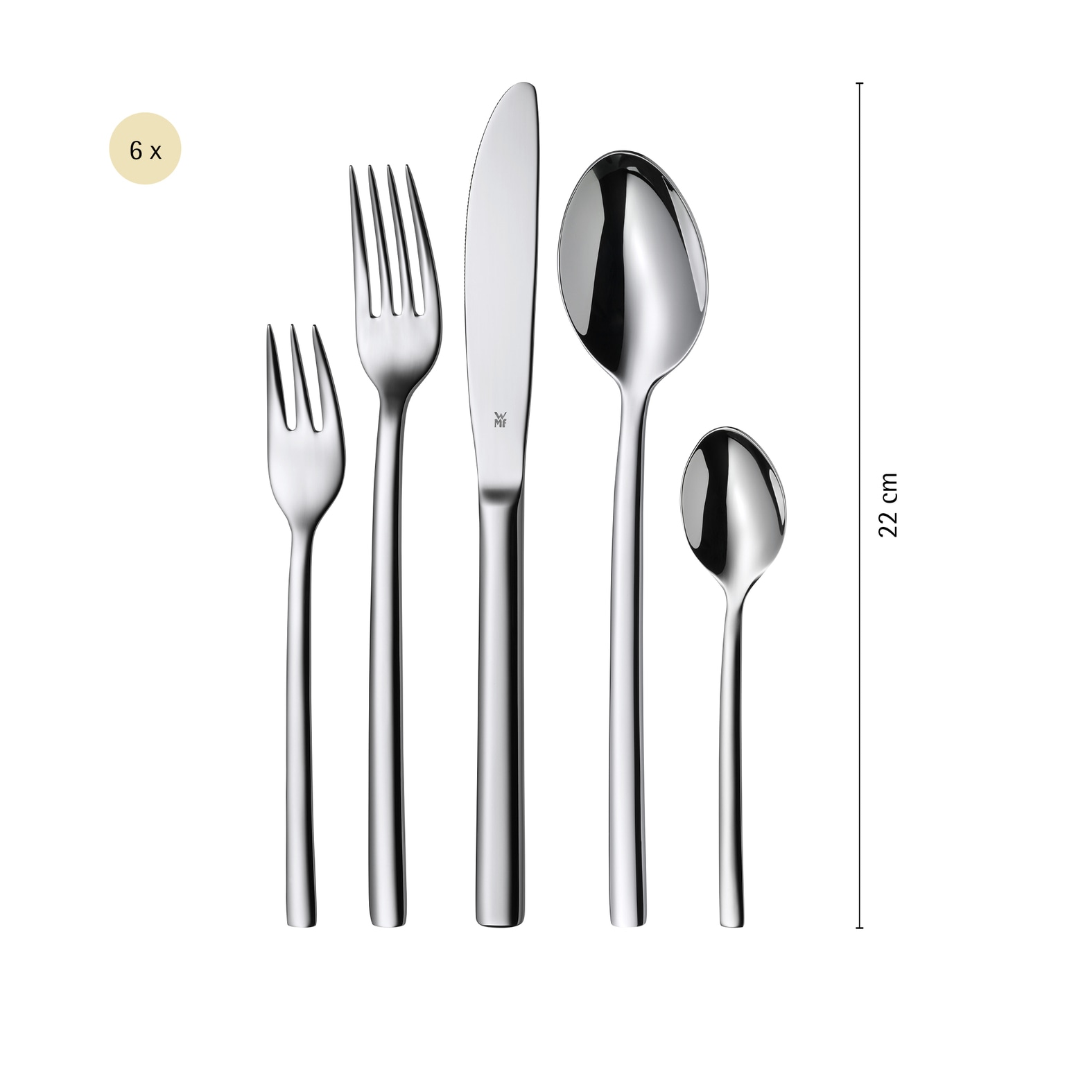 WMF Besteck-Set »Inspiration, elegante Optik, ergonomische Haptik, Wellenschliff-Messer« spülmaschinengeeignet, säuregeeignet, hochwertiger Besteckkasten