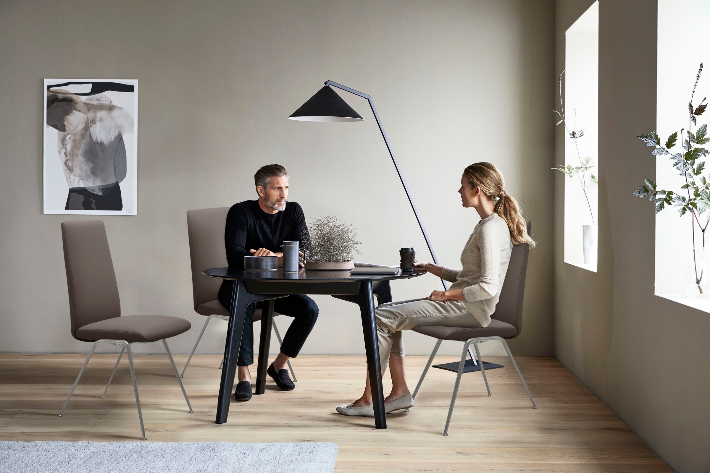 Stressless® Polsterstuhl »Laurel«, Leder BATICK, High Back, Größe M, mit Beinen aus Stahl in Chrom matt
