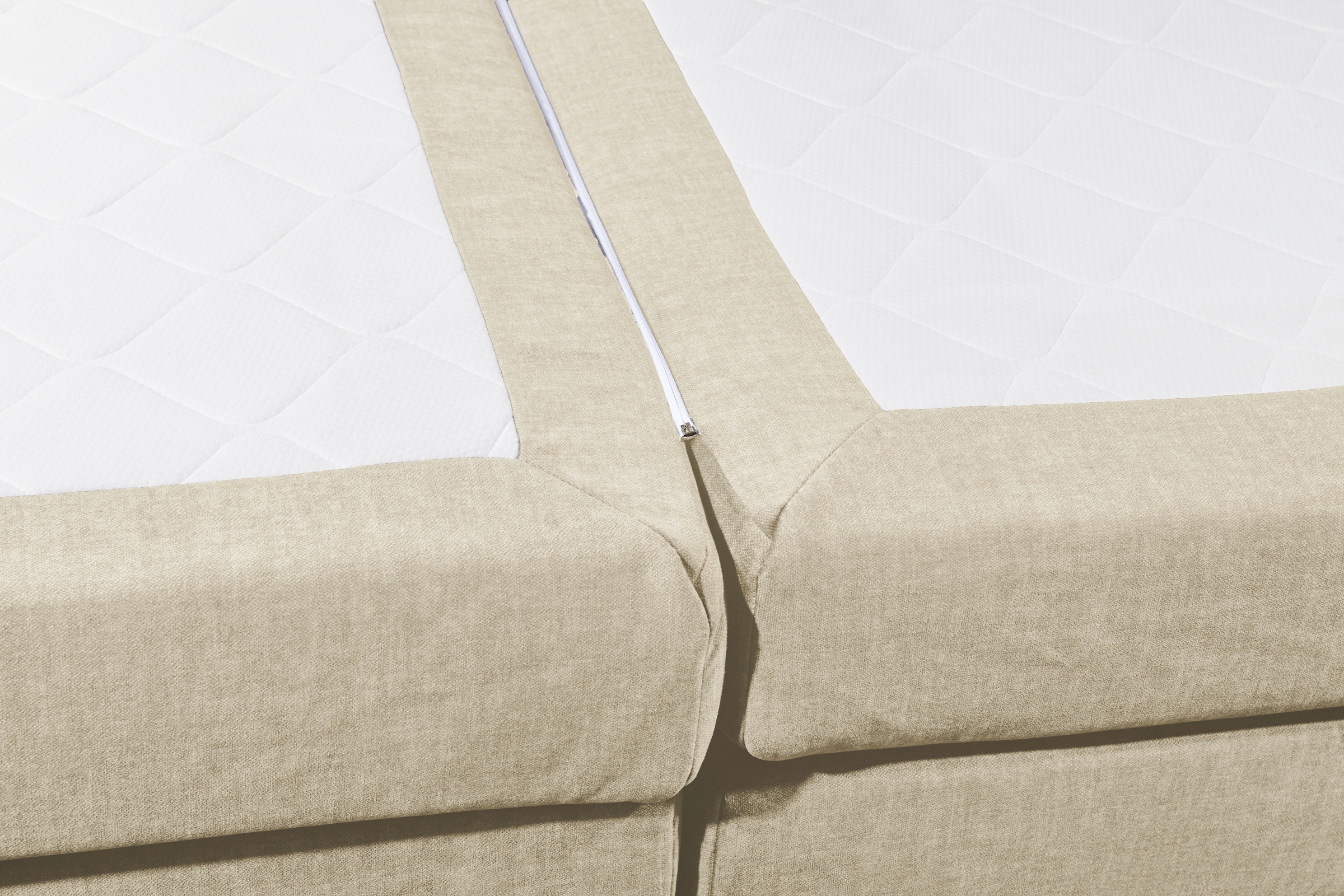 ED EXCITING DESIGN Boxspringbett »Fanes mit Komforteinstiegshöhe von 73cm« erhältlich in 180x200cm, inkl. Bettkasten und 7cm Visco-Topper