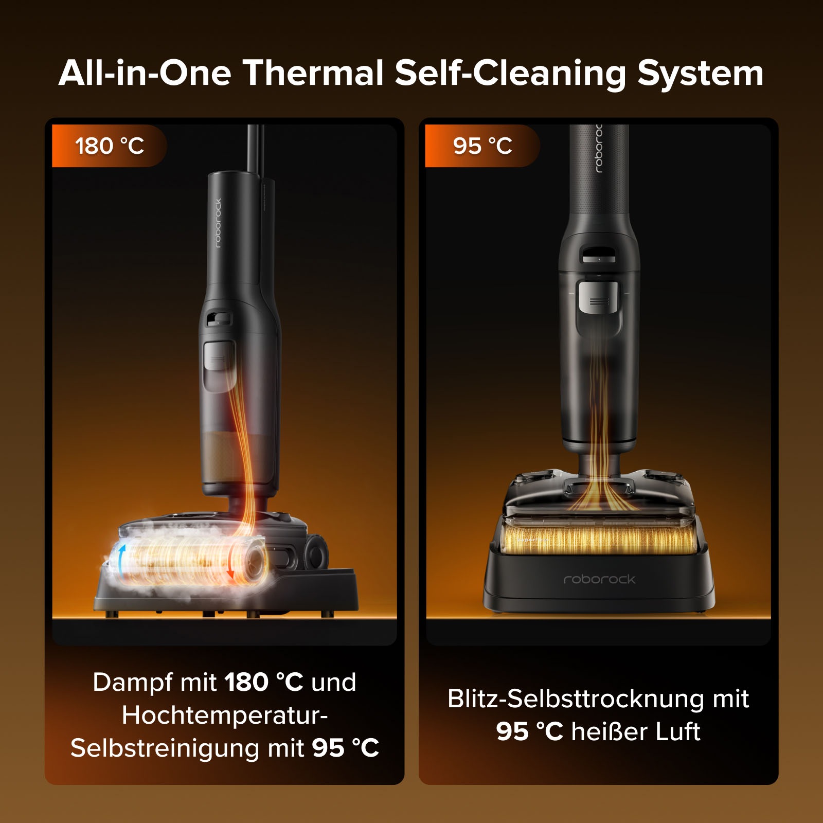 Roborock Nass-Trocken-Sauger »F25 Steam-Kit, 25.000 Pa Saugkraft, vier Reinigungsmodi« Dampfreinigung, Lay-Flat-Reinigung, Selbstreinigung und Trocknung