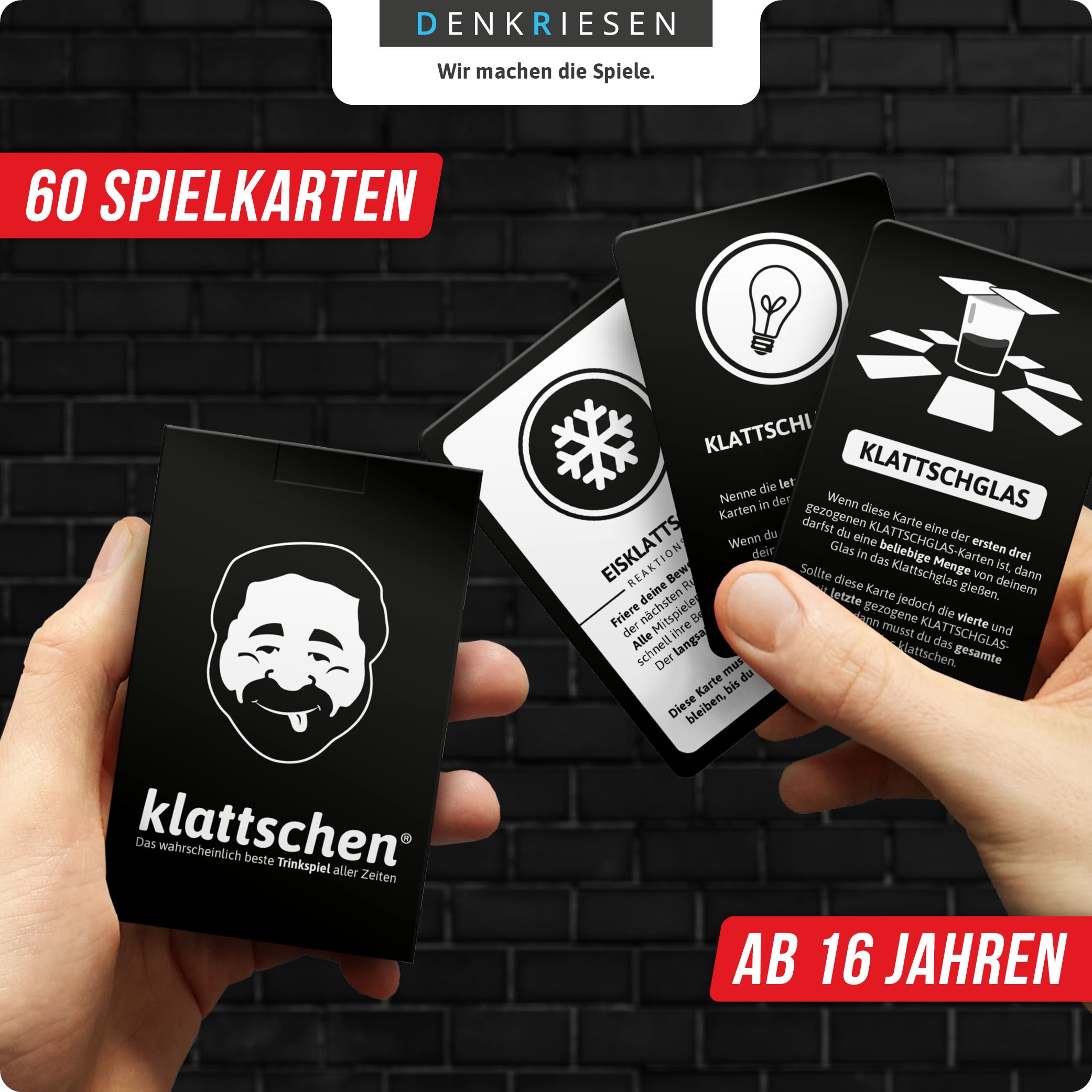 Denkriesen Spiel »Klattschen Trinkspiel Kartenspiel« Made in Germany