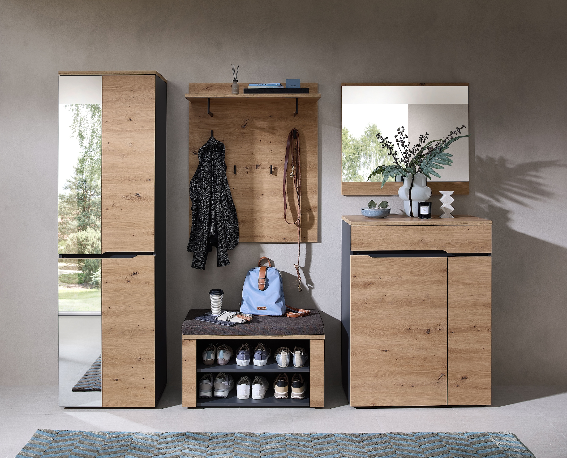 OTTO home Garderoben-Set »Fargo Garderobenset, 245/192/38 (B/H/T cm)« 5 Stk. tlg.