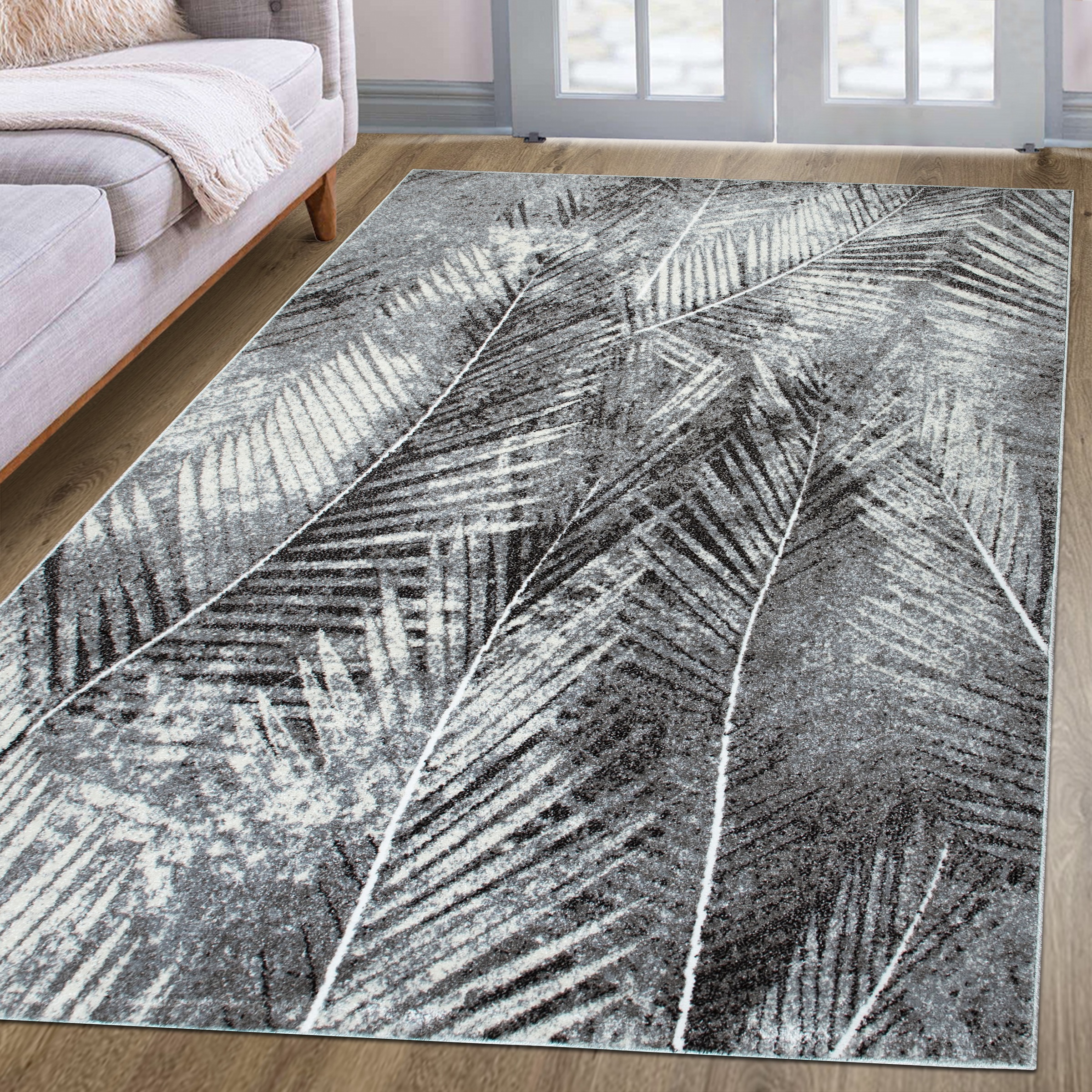 my home Teppich »Kiliv, Modernes Blatt Design«, rechteckig, 9 mm Höhe, mit günstig online kaufen