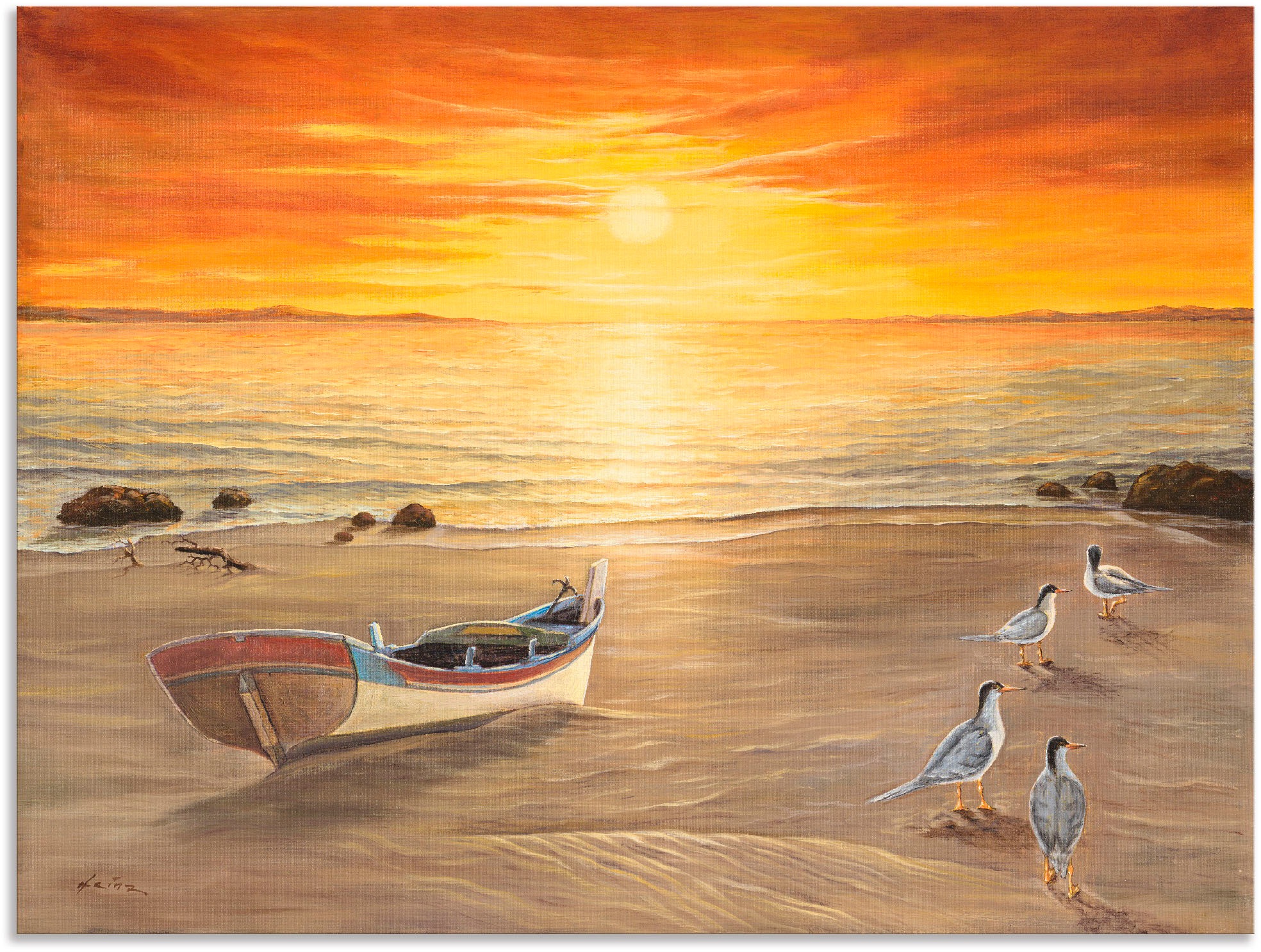 Artland Wandbild »Möwen«, Sonnenaufgang & -untergang, (1 St.), als Alubild, günstig online kaufen