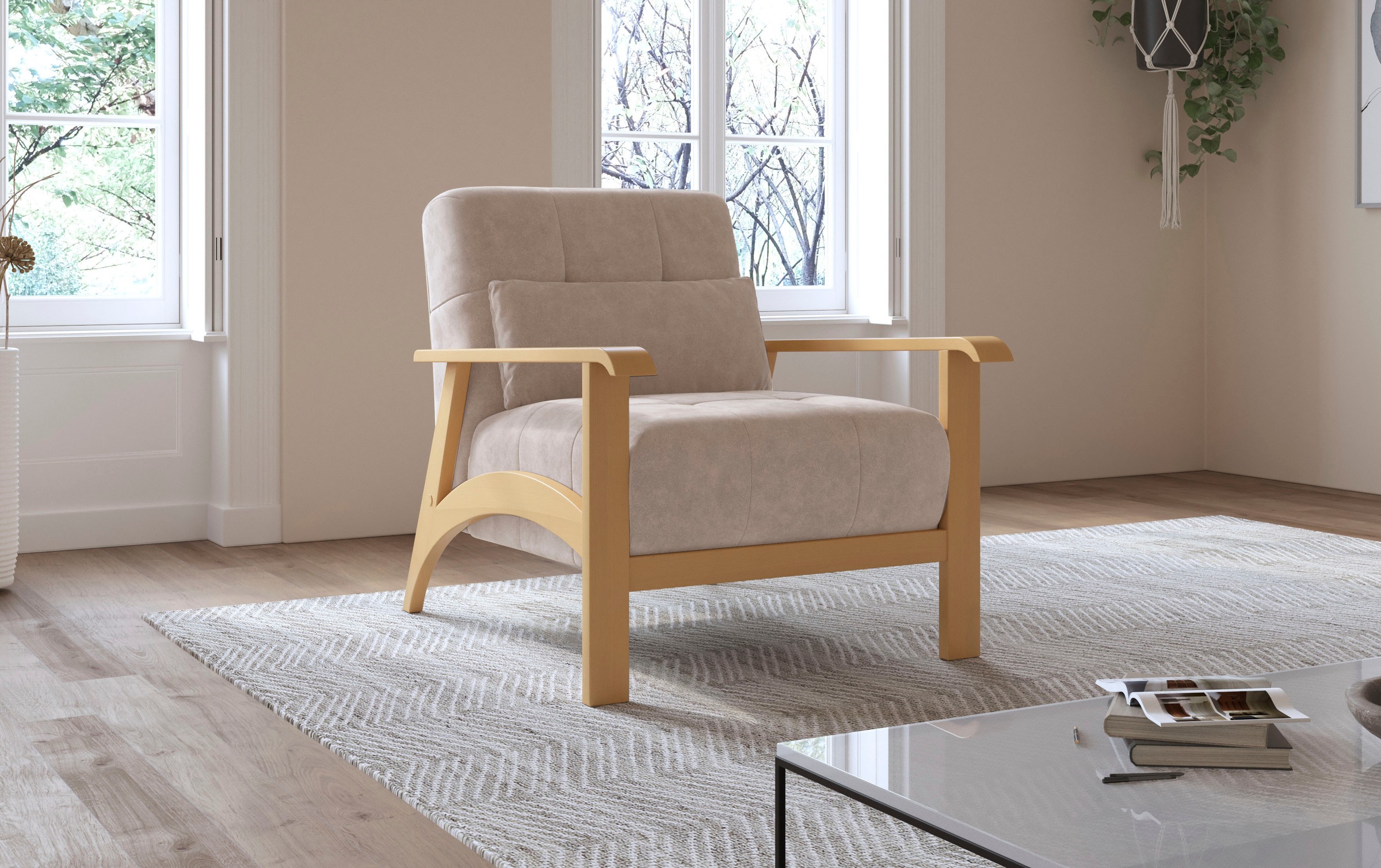 sit&more Sessel »Billund« Armlehnen aus eichefarbigem Buchenholz, verschied günstig online kaufen