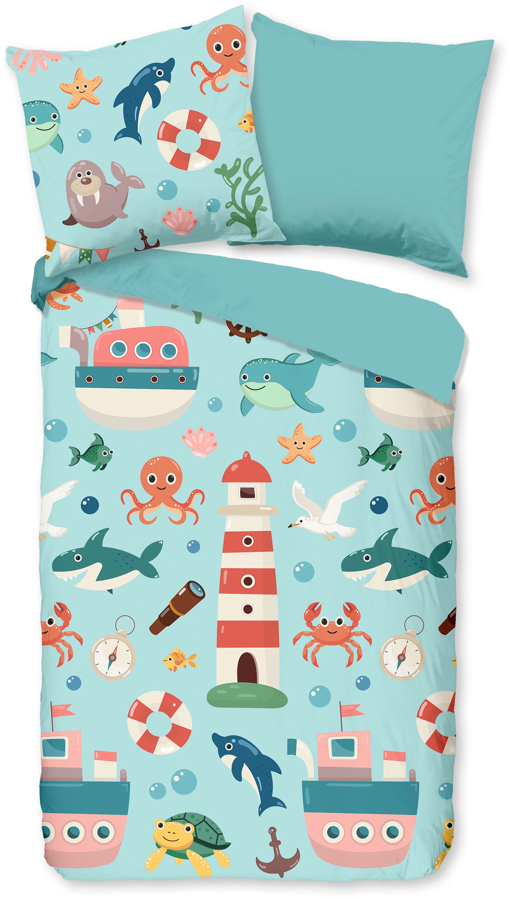 PURE luxury collection Kinderbettwäsche »Sailor«, Mikrofaser, 135x200, 2 Te günstig online kaufen