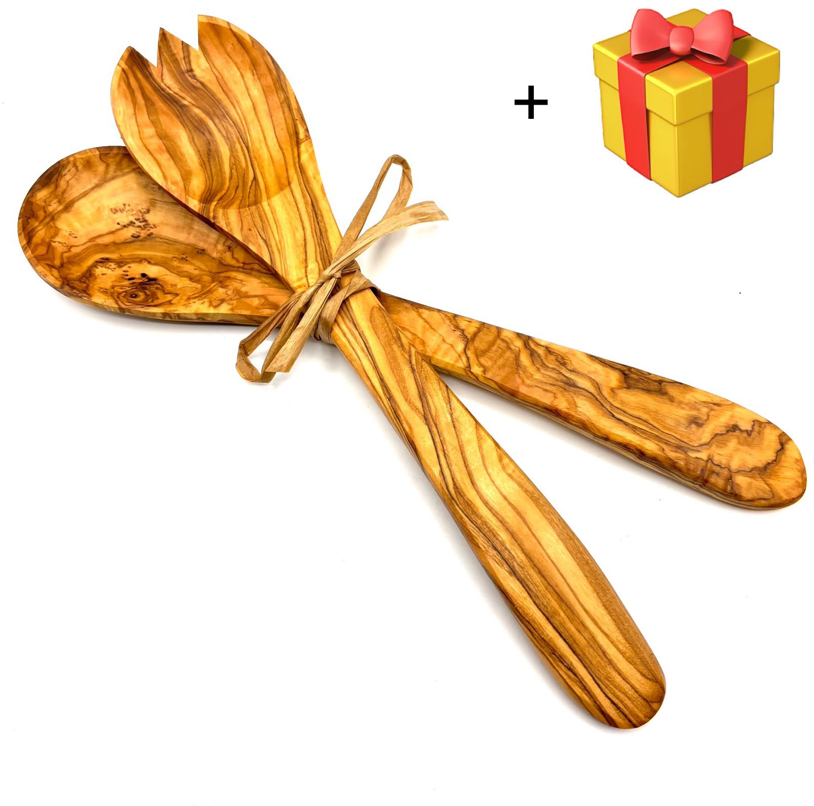 Olivenholz-erleben Salatbesteck »Salatbesteck mittel mit Bastband«, (Set, 2 günstig online kaufen