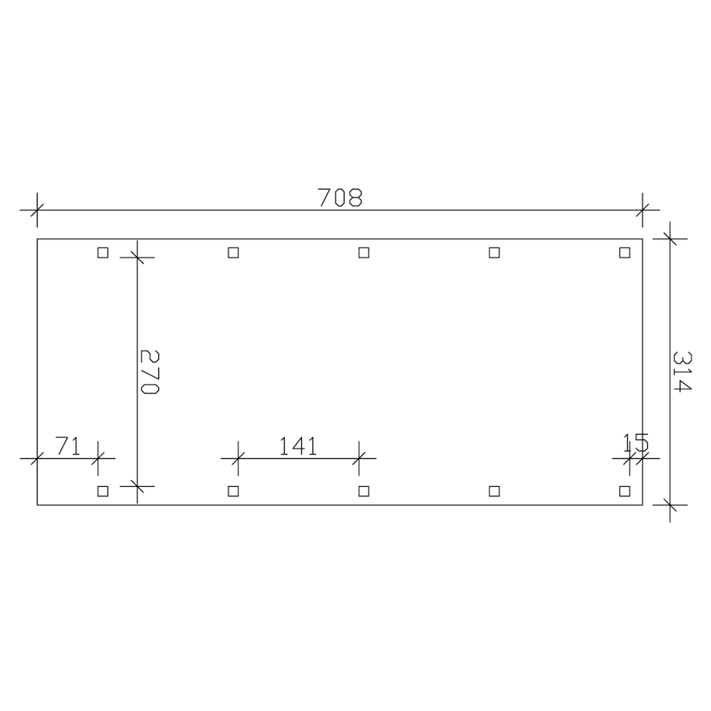 Skanholz Einzelcarport »Friesland«, Fichtenholz, 270 cm, dunkelgrau