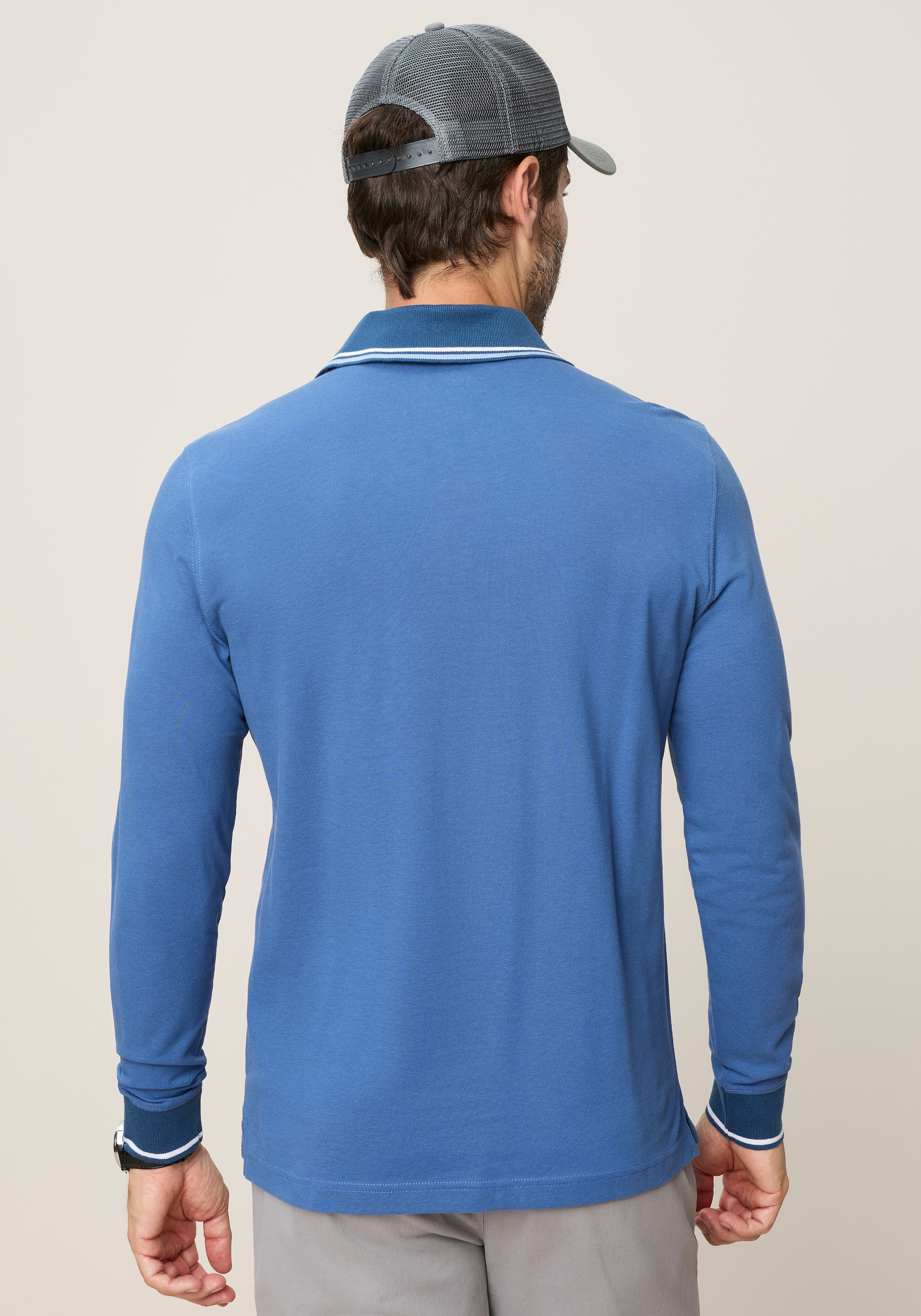 Man's World Poloshirt normale Passform, mit Langarm, klassischer Casual-Look