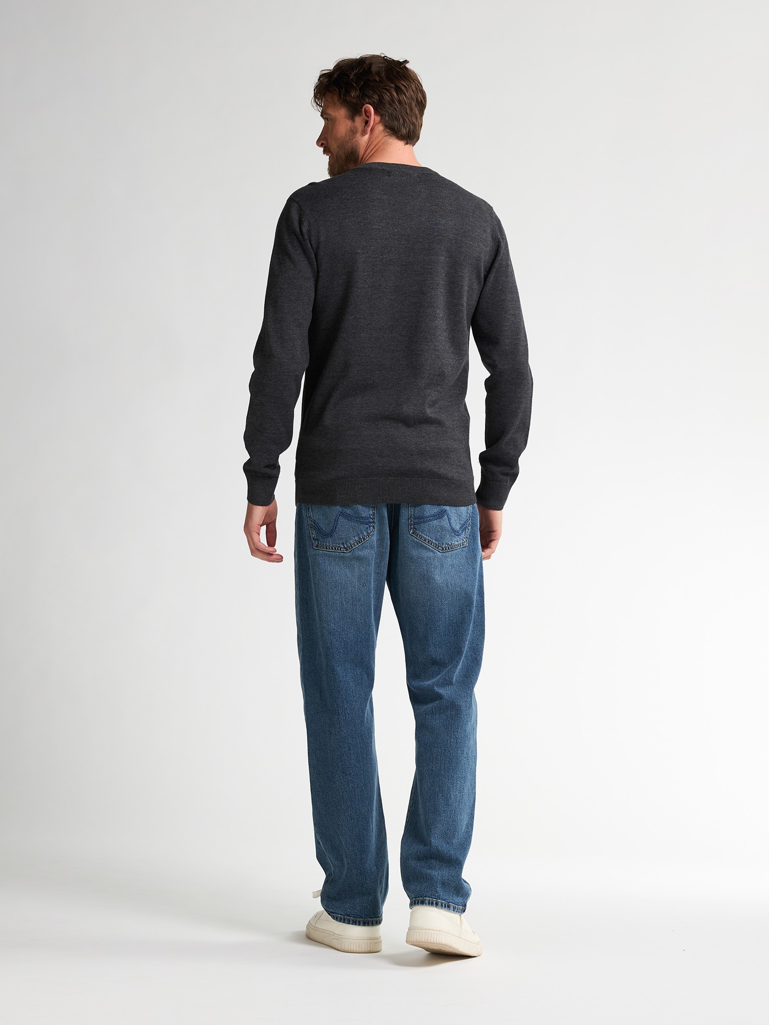 Petrol Industries V-Ausschnitt-Pullover »V-Neck Basi«, Materialmix mit Baumwollanteil