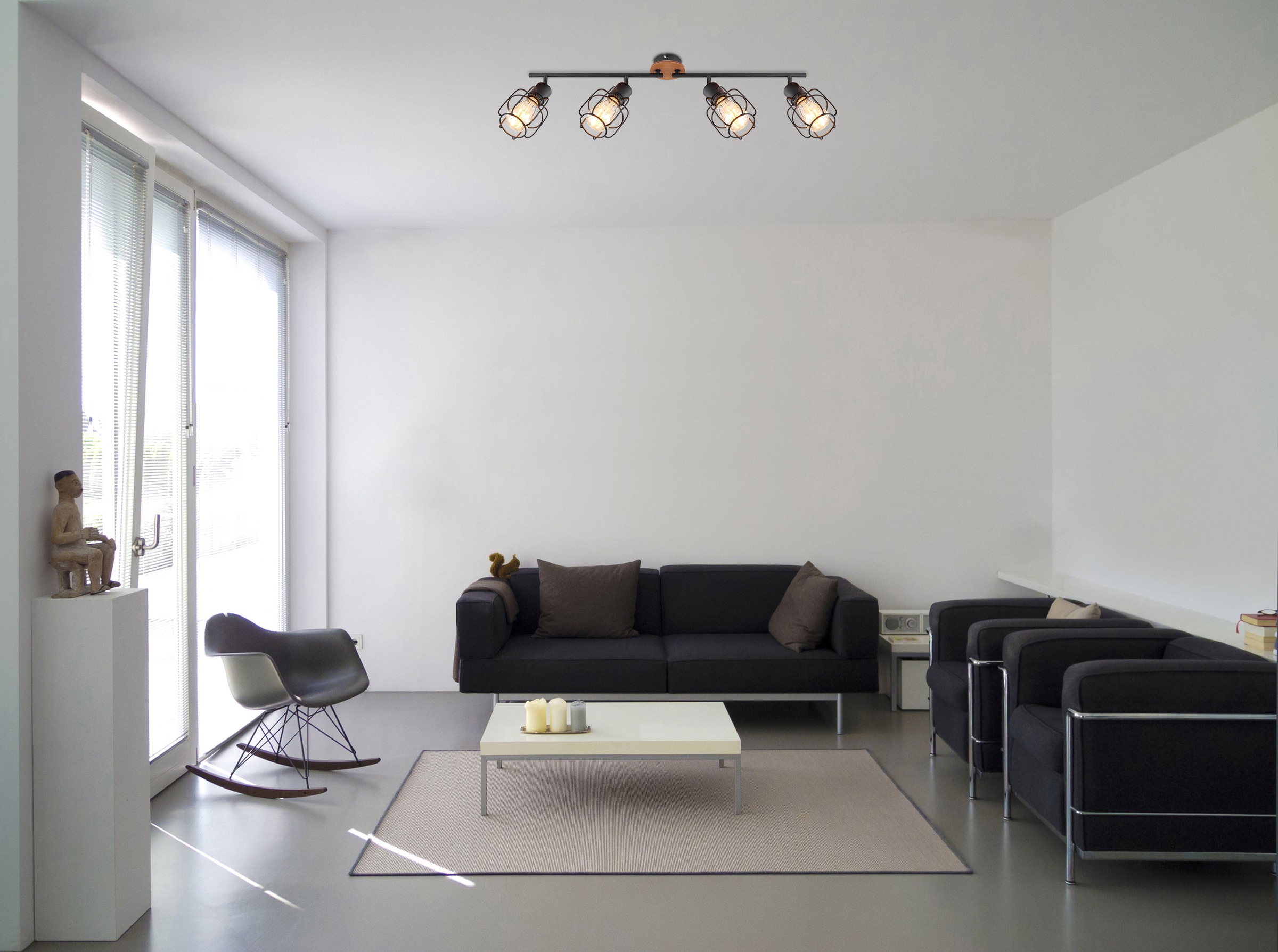 GLOBO LIGHTING Deckenstrahler »WILLA« E27 1 Stk. Deckenspot/Holz/schwarz/be günstig online kaufen