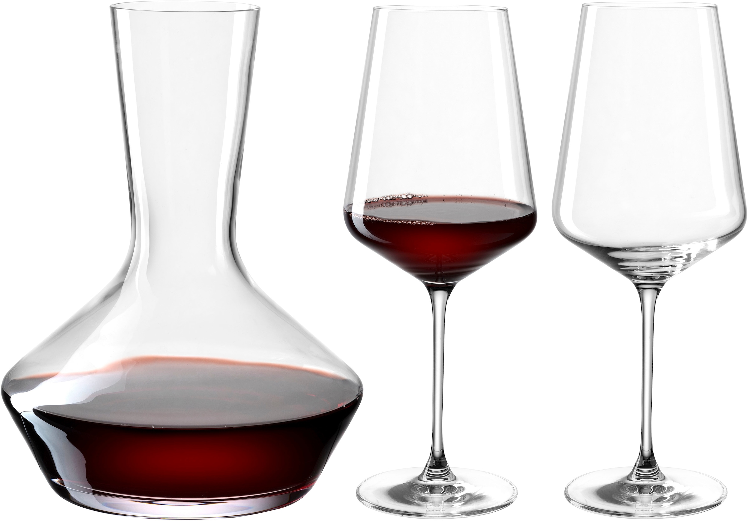 LEONARDO Gläser-Set »Weinset XL PUCCINI«, (Set, 3 tlg.), 2 Weingläser je 560 ml, 1 Dekanter - 1.700 ml, Höhe ca. 24