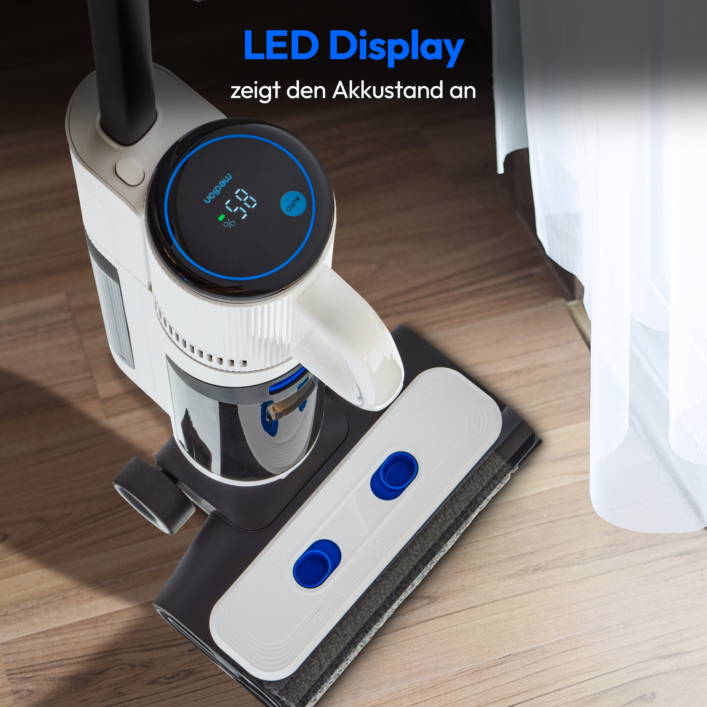 Medion® Nass-Trocken-Sauger »H30 (MD 11935), Frisch- und Schmutzwassertank, integriertes Zubehör«, Selbstreinigungs- und Trocknungsfunktion, 45min Laufzeit, LED-Display