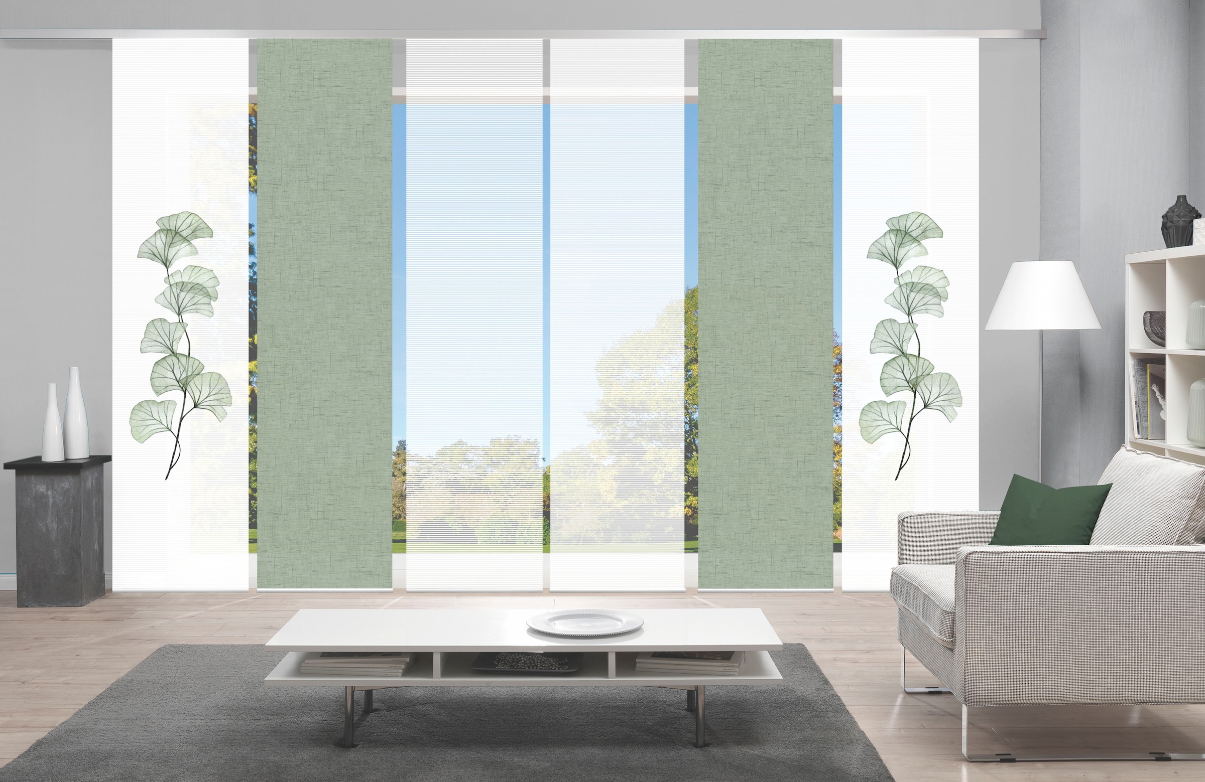 Vision S Schiebegardine »BERTO 6er SET« Paneelwagen 6 Stk. tlg. Schiebevorhang Digidruck 6er Set BERTO