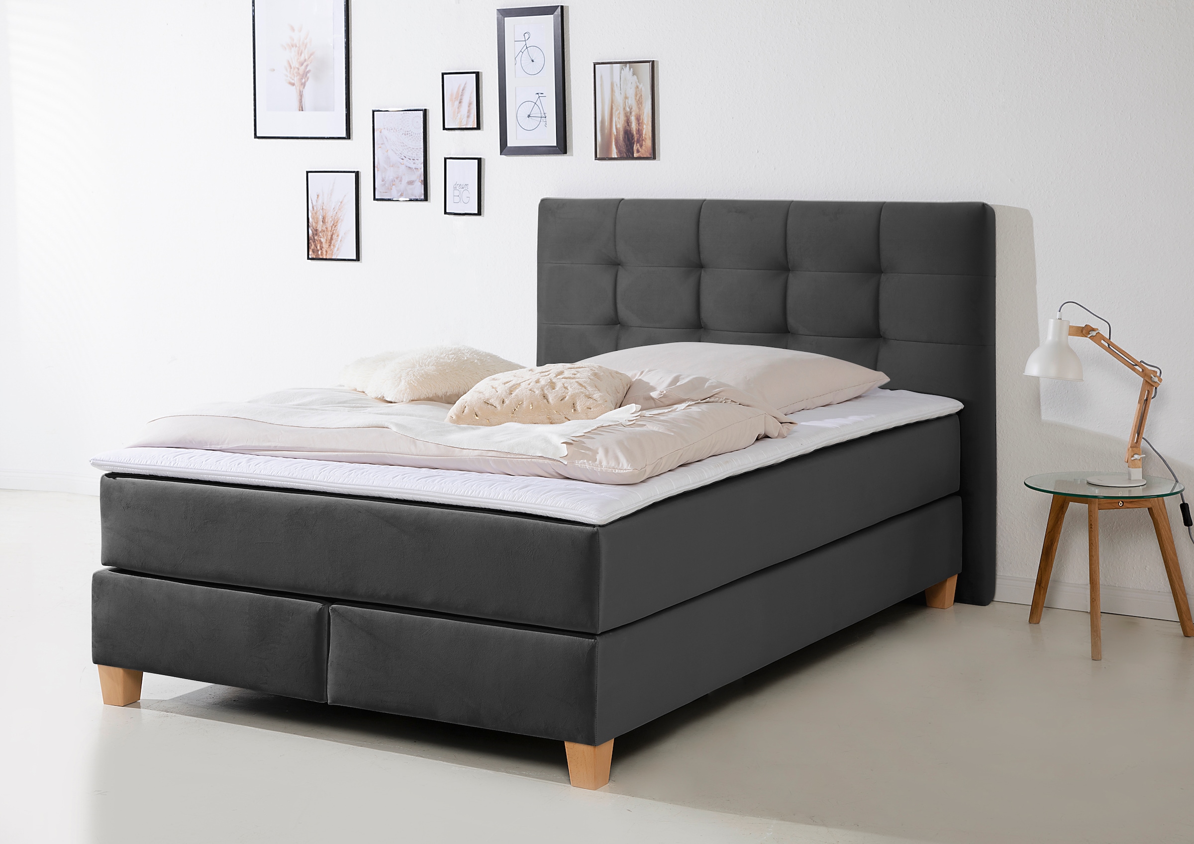 2. Bild von Home affaire Boxspringbett »Moulay«, inkl. Topper, in Überlänge 220 cm, 3 Härtegrade, auch in H4