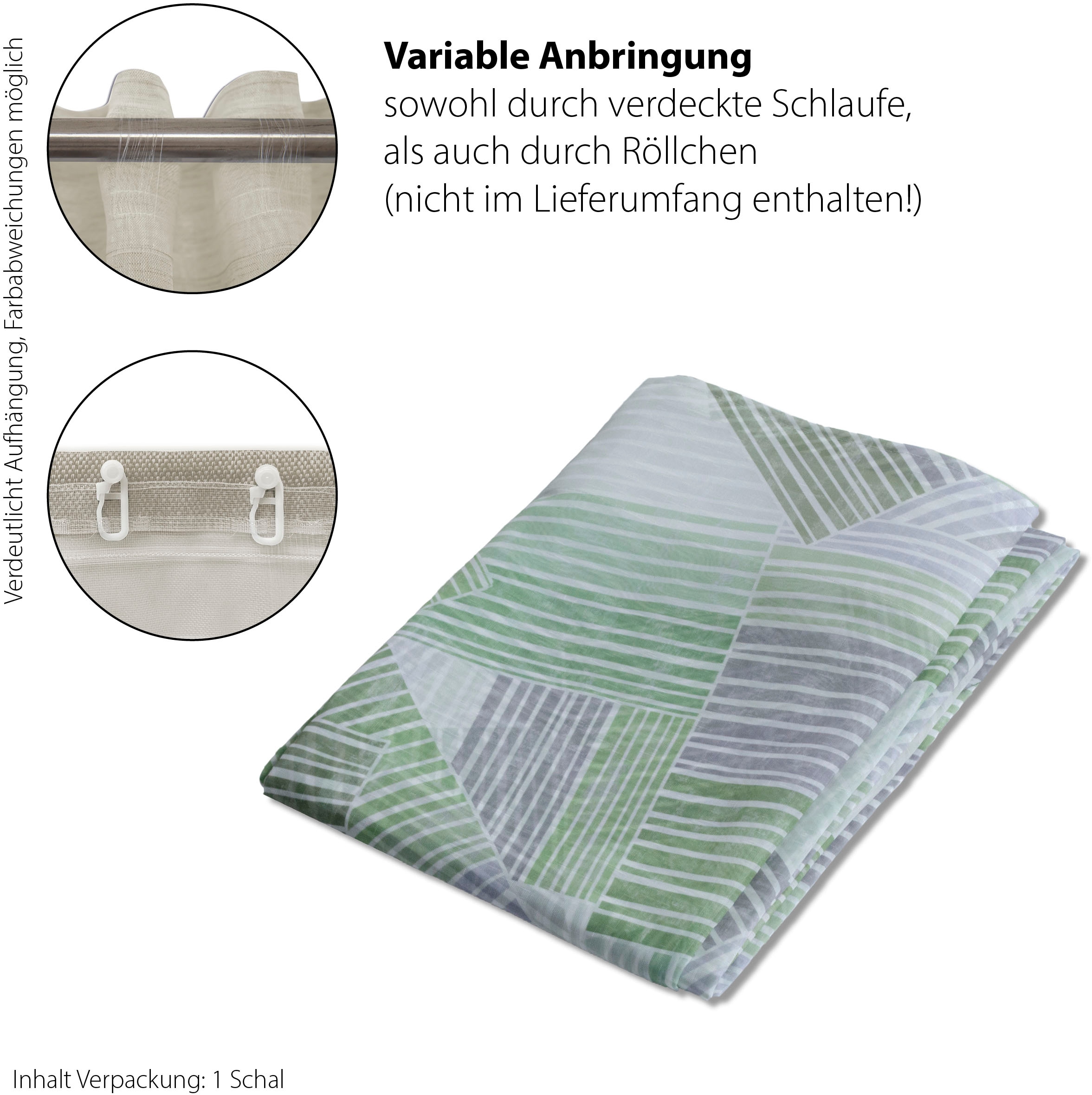 HOMING Gardine »Vitas«, (1 St.), Farbverlauf, geometrisch, Wohnzimmer, Schlafzimmer