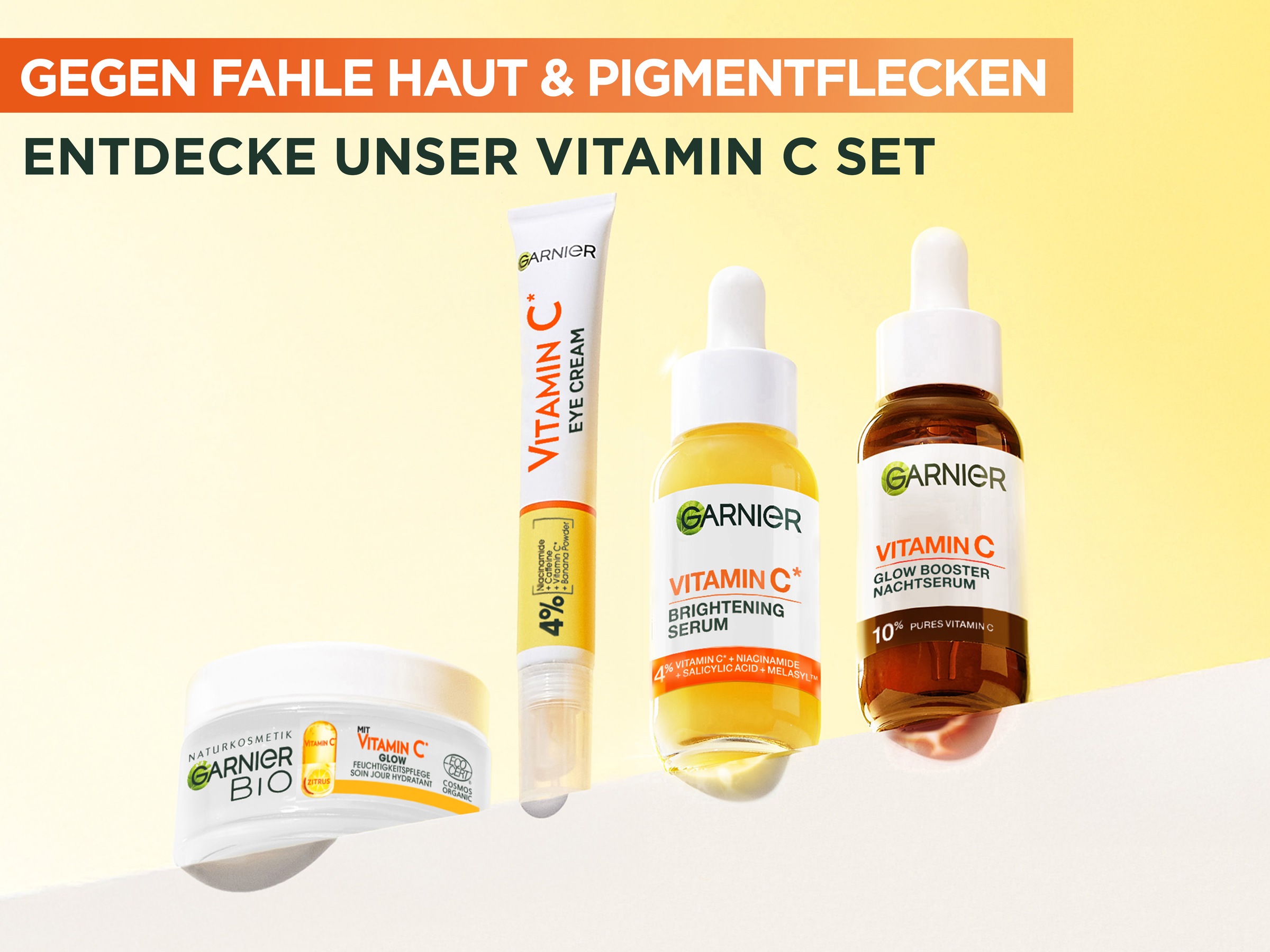 GARNIER Gesichtspflege-Set »SKIN ACTIVE MAX GLOW BOOSTER SET« mit Vitamin C