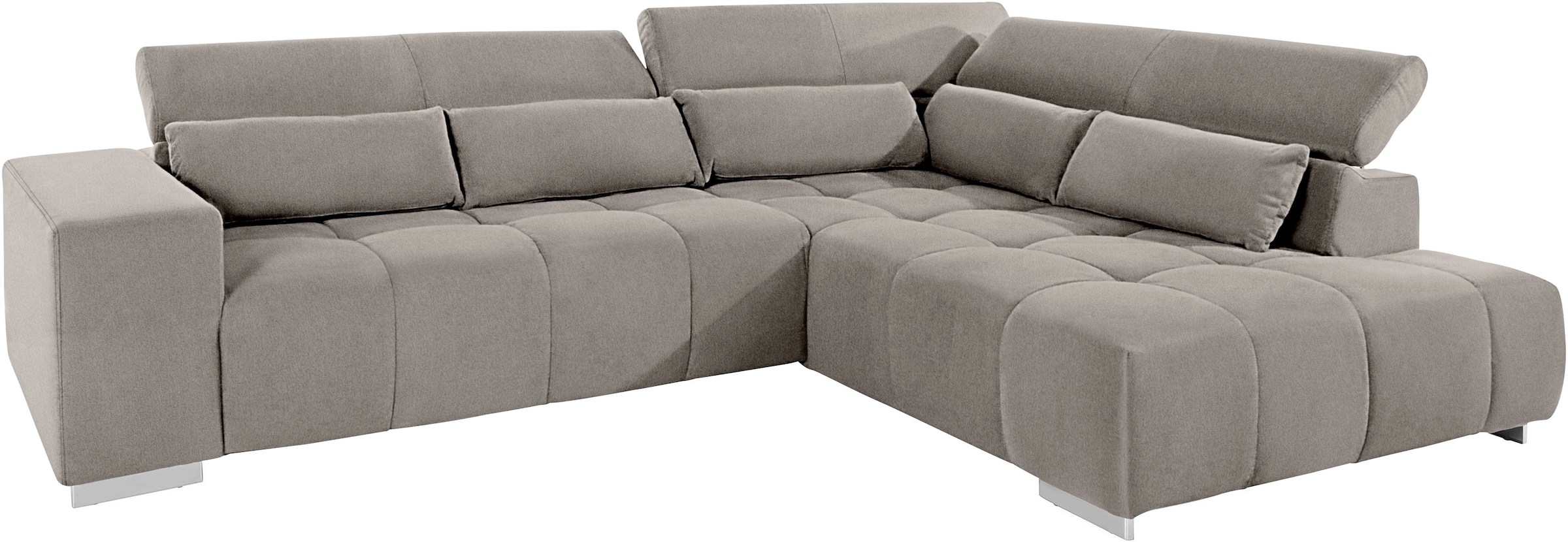 COTTA Ecksofa »Orion L-Form«, mit Kopfteilverstellung & 5 Nierenkissen