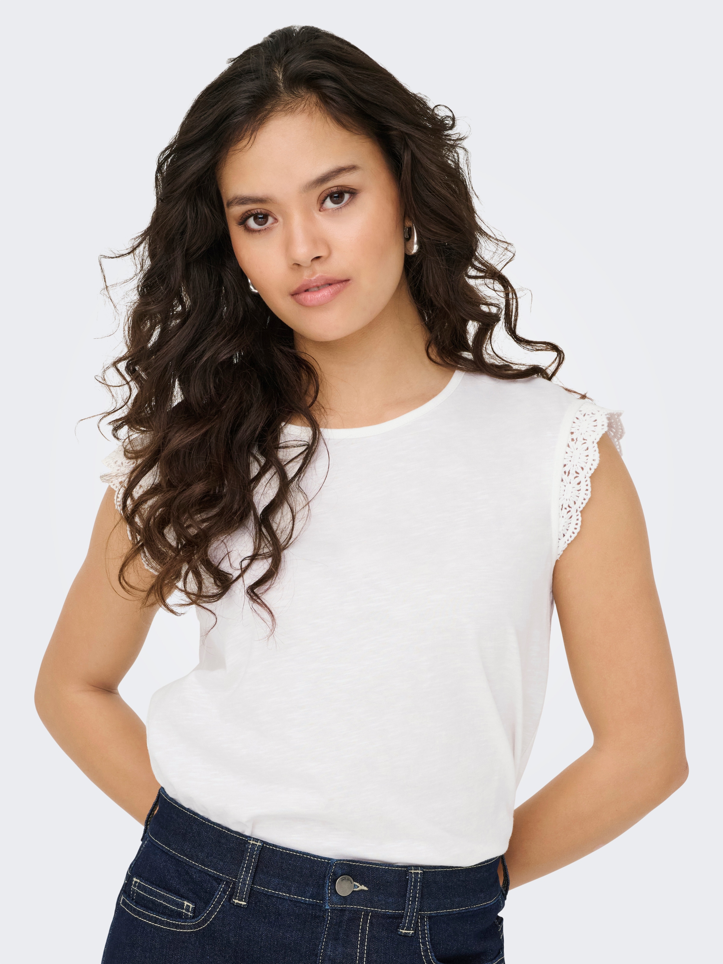 JDY Kurzarmshirt »JDYSALVA LIFE S/L CROCHET TOP JRS«