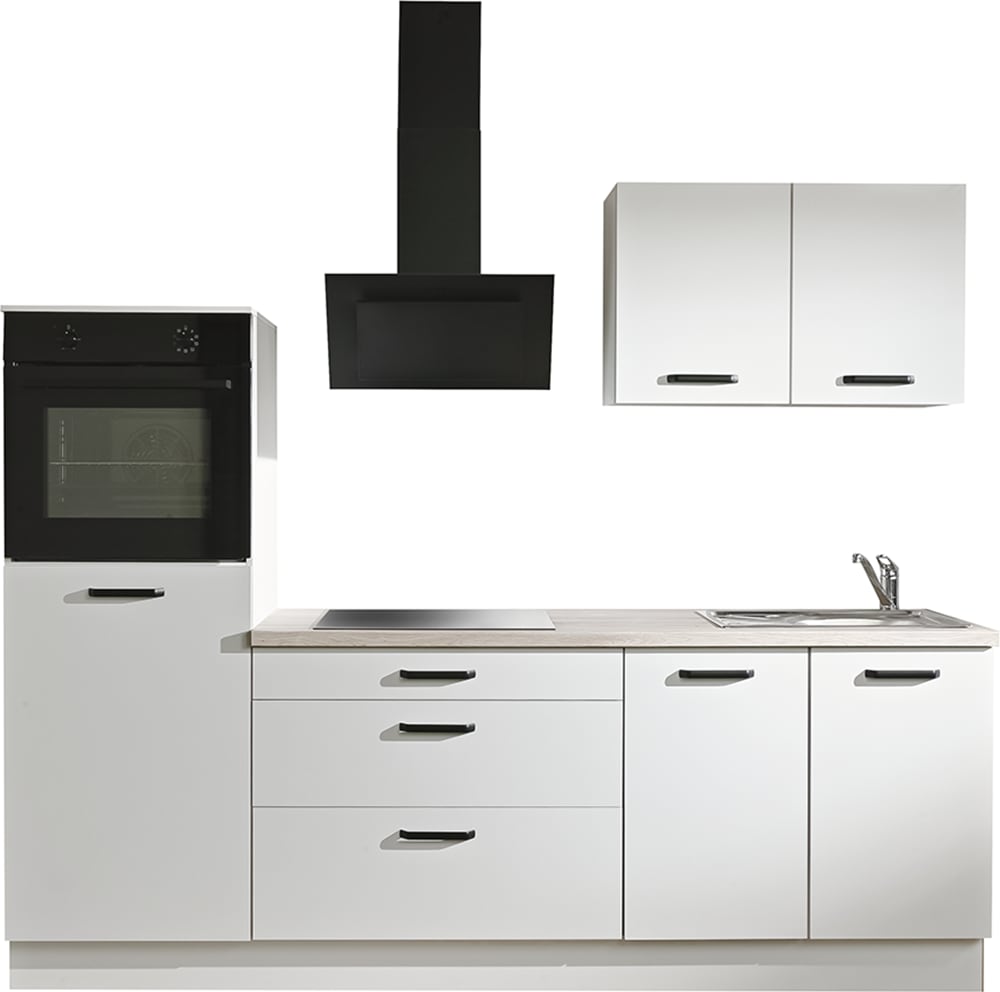 wiho Küchen Küchenzeile »Compact: Kleines Format, große Ausstattung, optional mit E-Geräten« Variante ohne Kühlschrank, Breite 240 cm