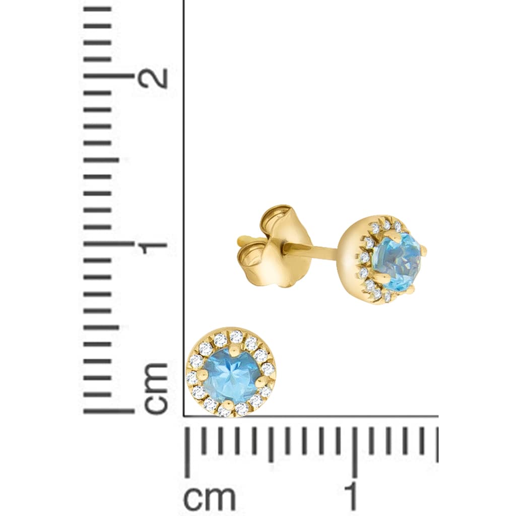 Firetti Paar Ohrstecker »Schmuck Geschenk Gold 375 Ohrschmuck Edelstein Farbstein Topas«