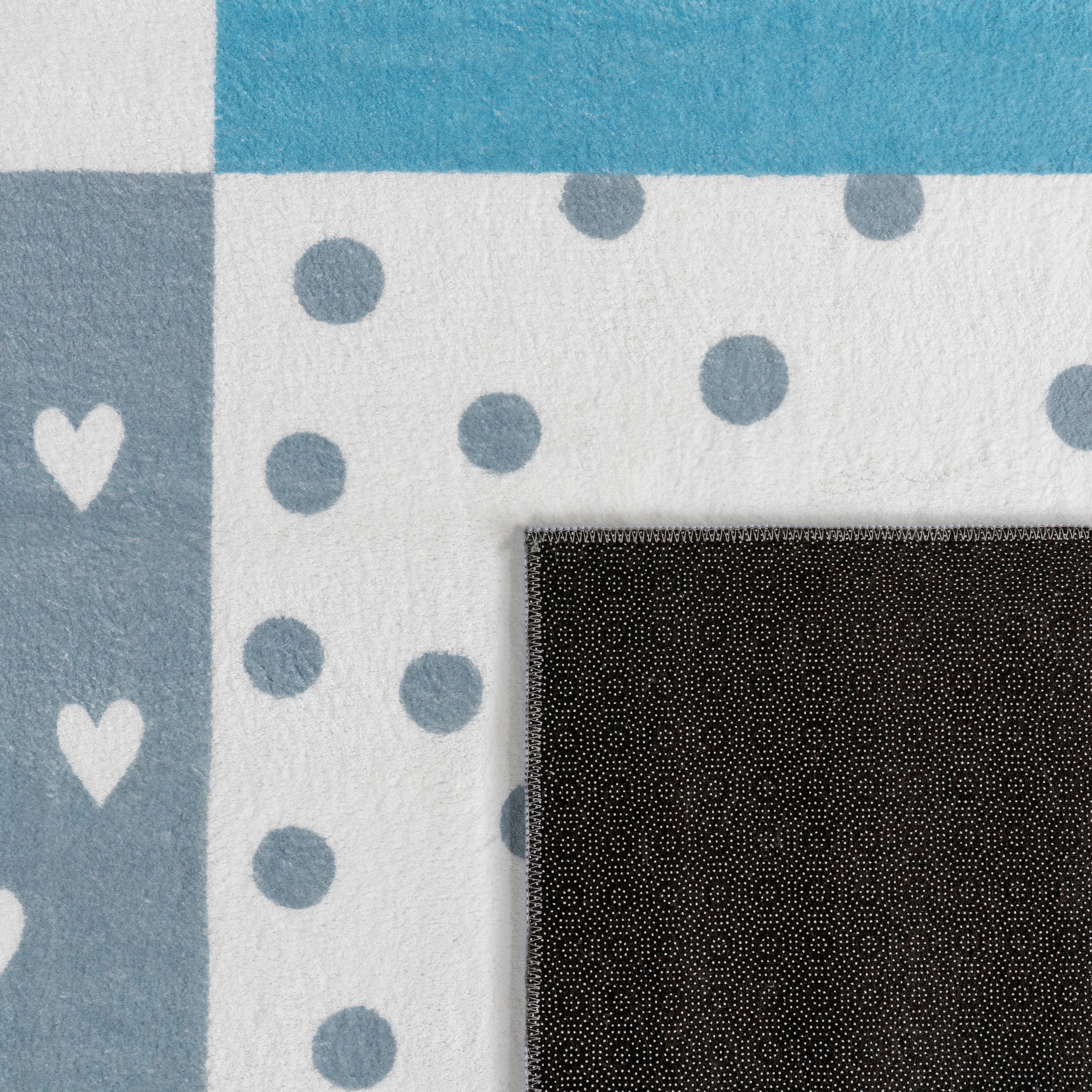Paco Home Kinderteppich »Eliz 391«, rechteckig, 12 mm Höhe, Kurzflor, Spielteppich, Patchwork-Muster, Motiv Krone, Herz & Punkte