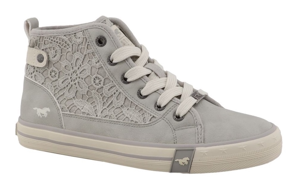 Mustang Shoes Sneaker »Winona«  Schnürboots, High Top-Sneaker mit Blüten-Stickerei