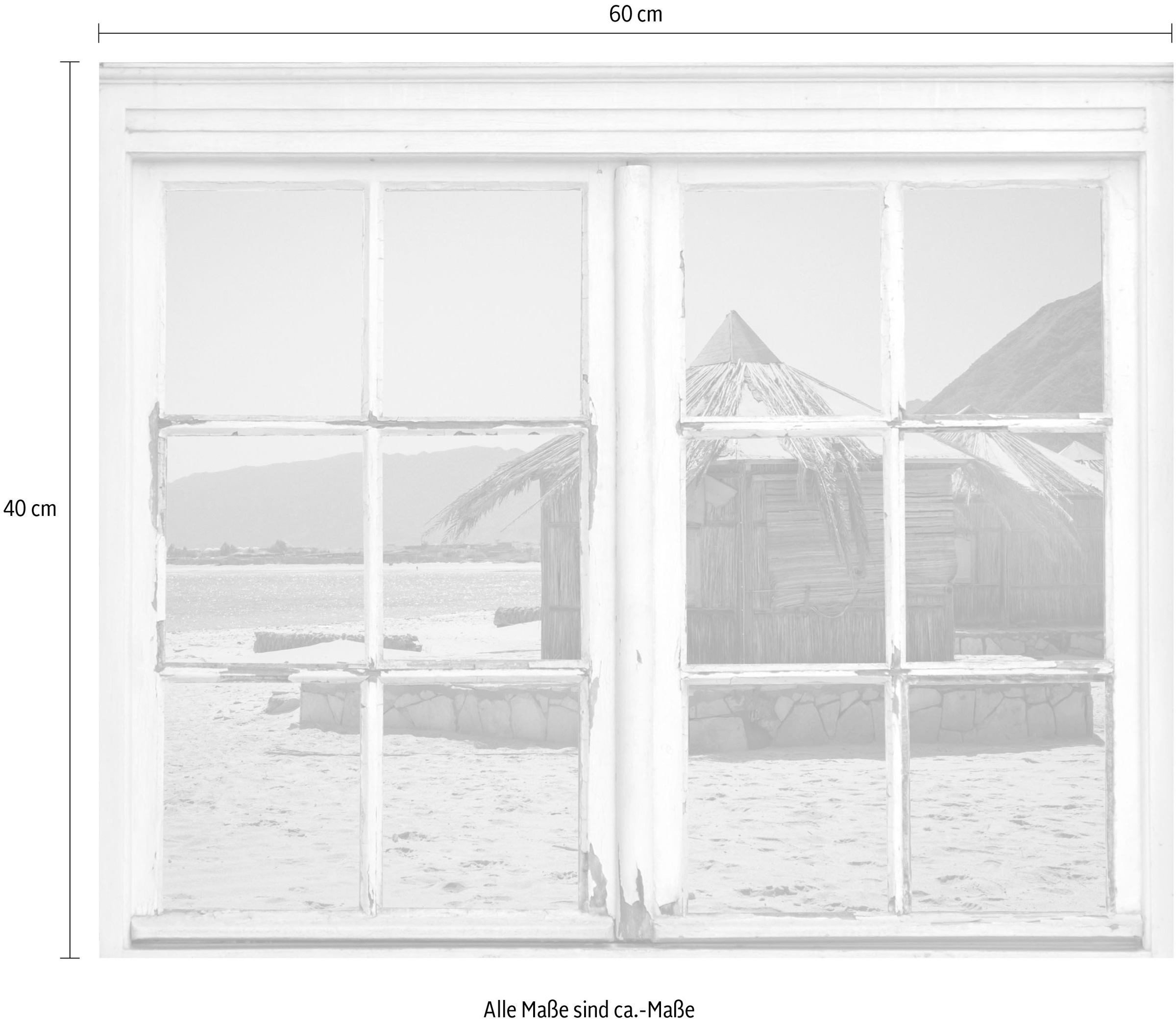 queence Wandsticker »Häuschen am Meer«, Wandsticker, Wandbild, selbstklebend, Meer, Wasser, Haus