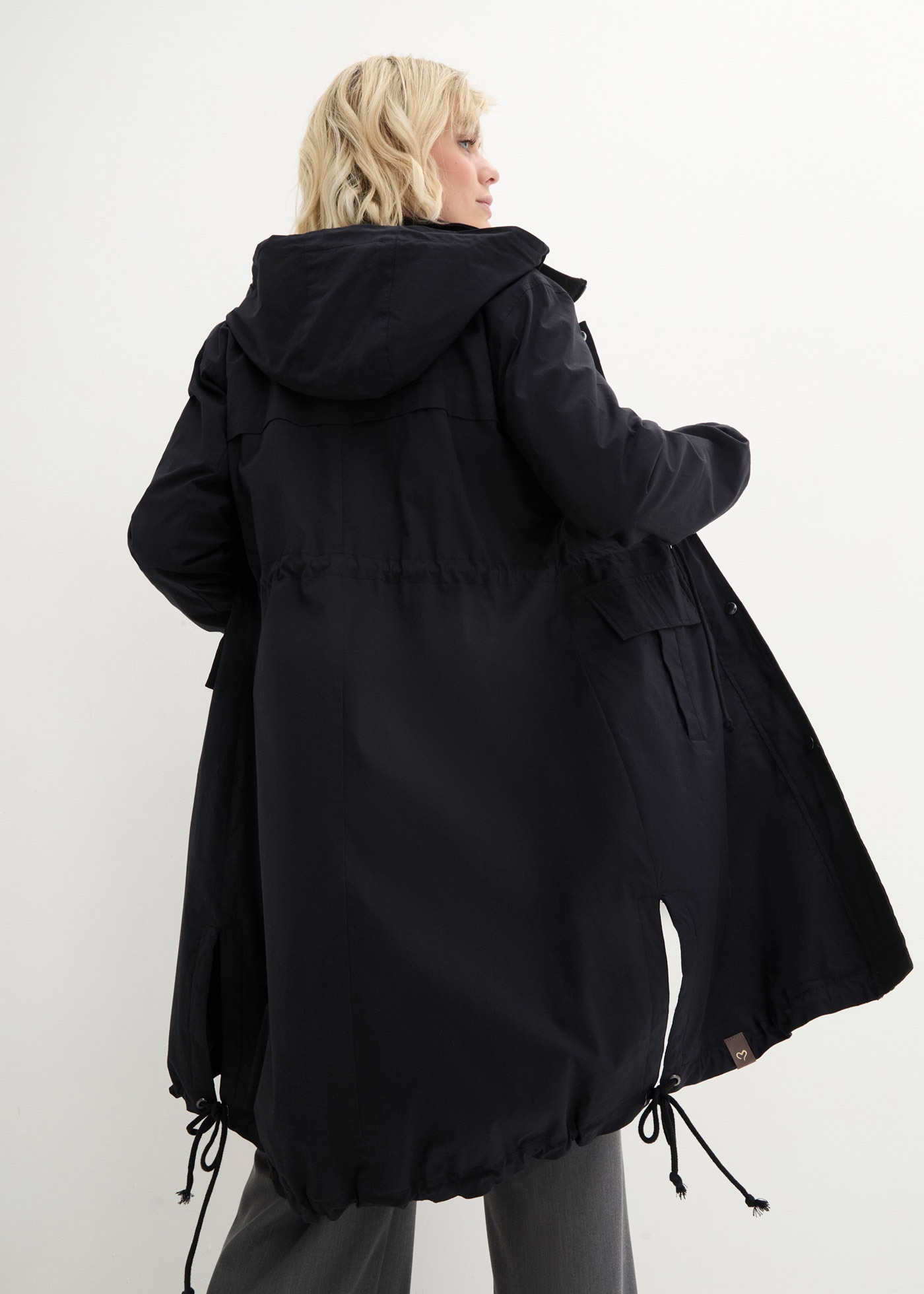 bonprix Langjacke in Trench-Optik, mit Kapuze und vielen tollen Details
