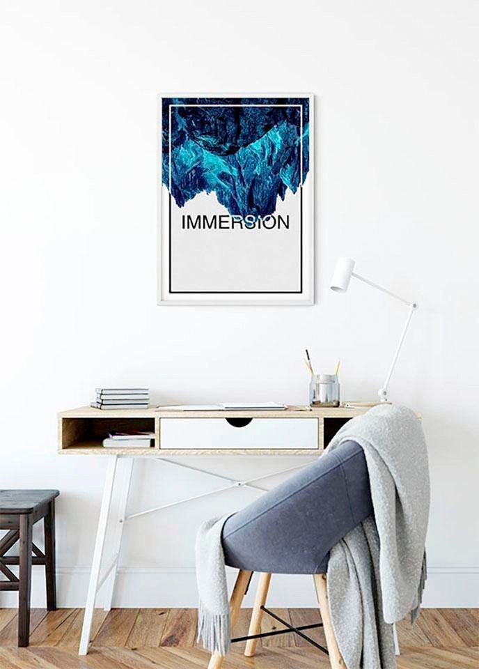 Komar Bild »Immersion Blue«, Abstrakt-Sprüche & Texte, (1 St.), Wandbild zur Dekoration - ohne Rahmen